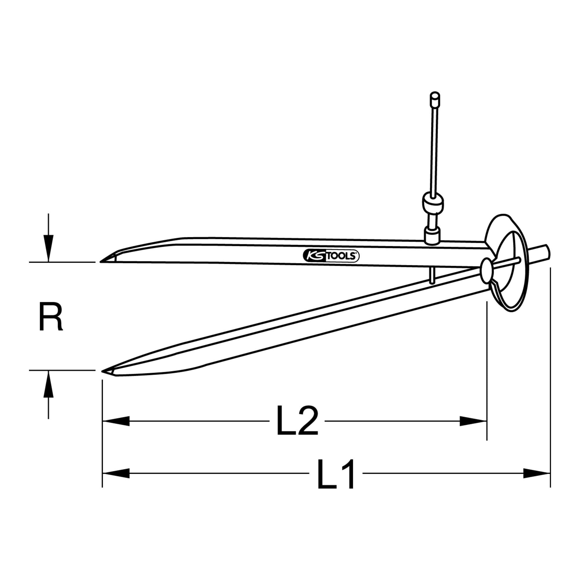 KS Tools Reißnadel KS Tools Präzisions-Feder-Spitzzirkel, 138mm