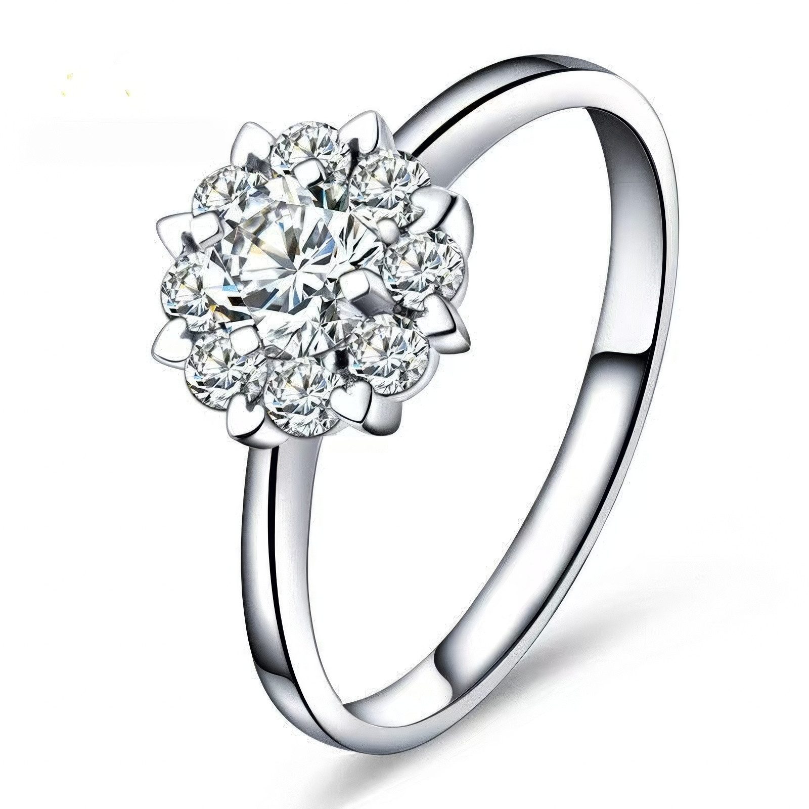 Jumpeak Diamantring Damen 585 Echtgold Ring,Damen Diamantring,0.5CT Lab-Zuchtdiamanten, 0,5CT,E,VVS2,3EX,Mit IGI Zertifikat,valentinstag geschenk für sie