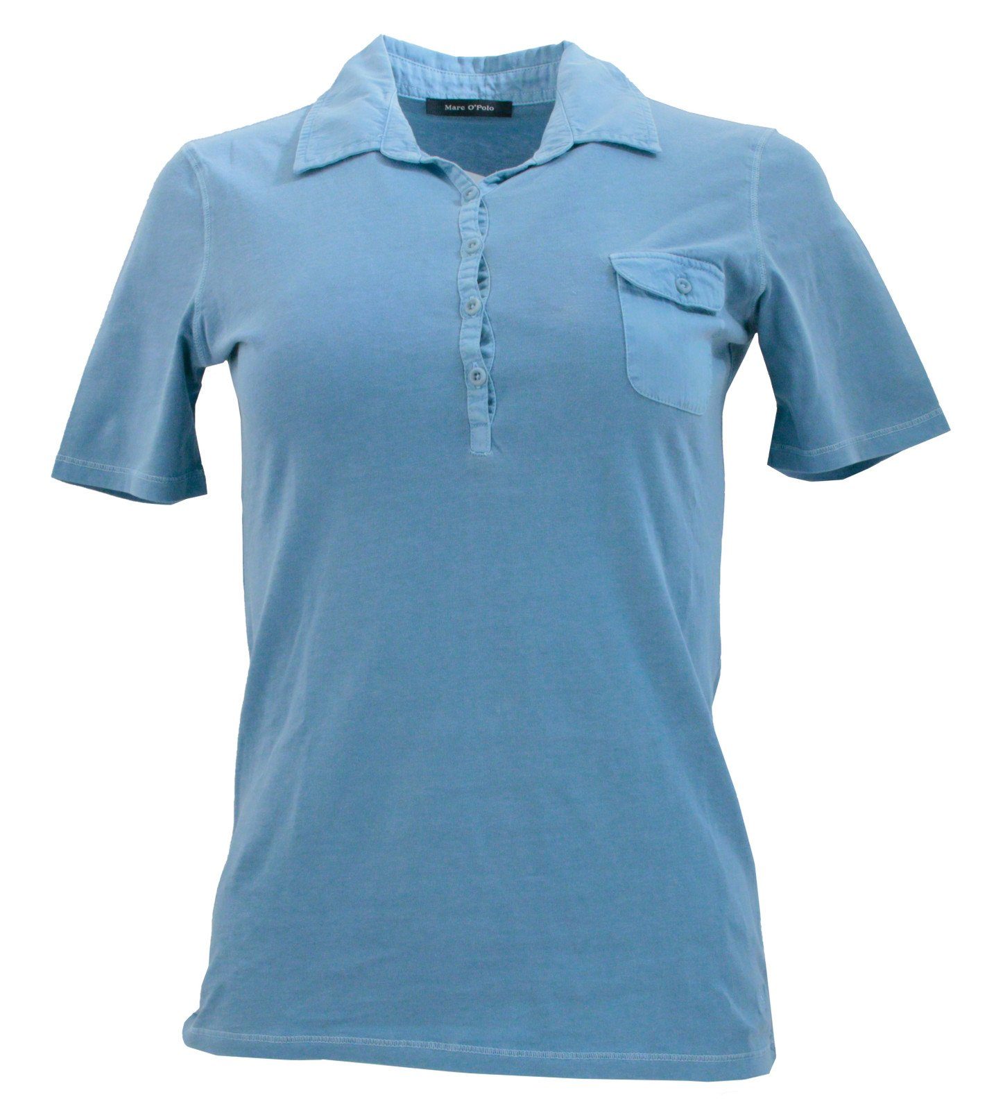 Marc O'Polo Rundhalsshirt »Marc O´Polo Polo-Shirt modisches Damen Polo-Hemd  mit Brusttasche Kurzarm-Shirt Blau« online kaufen | OTTO