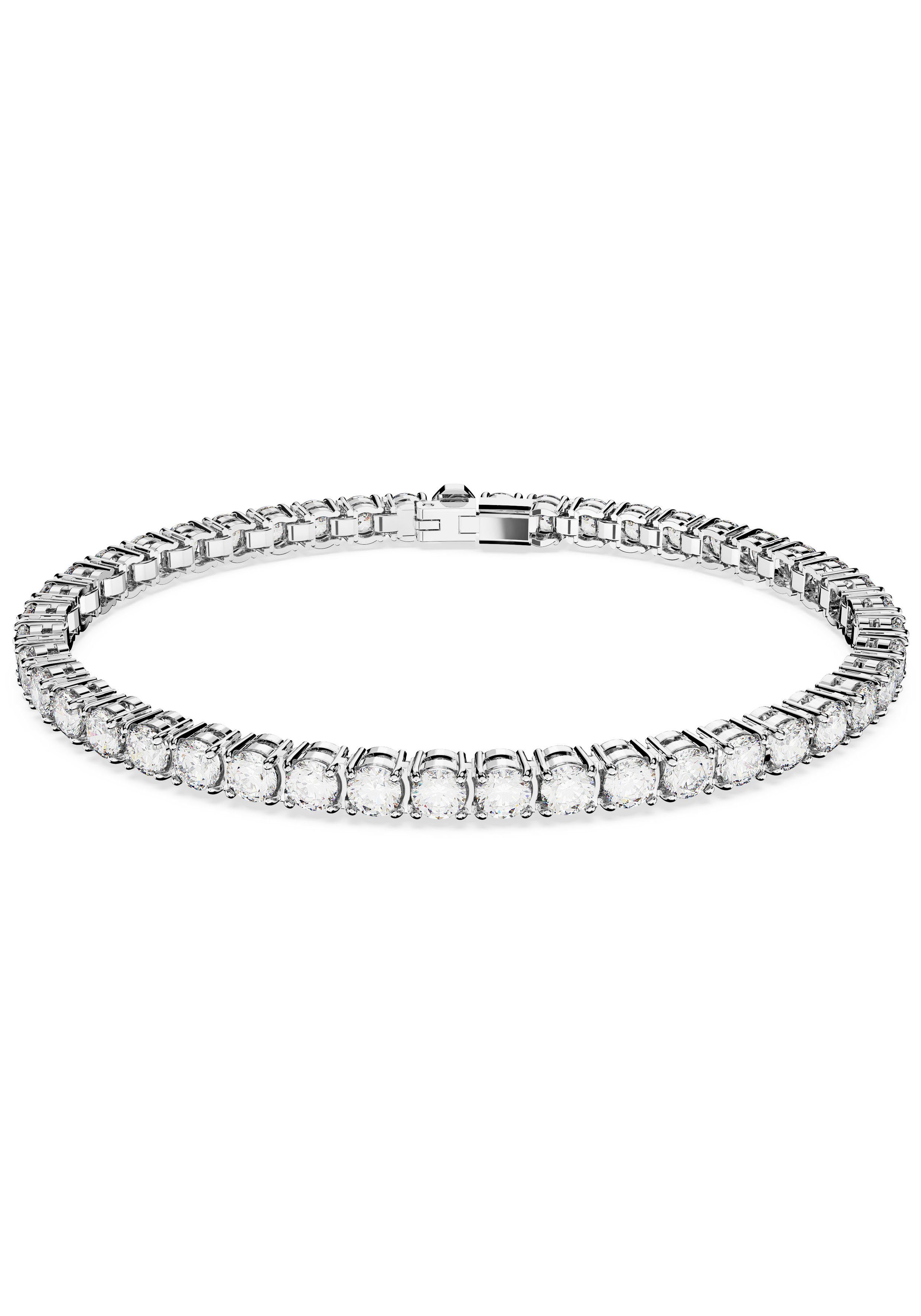 Swarovski Swarovski® mit Rundschliff, metallfarben-kristallweiß Matrix, Kristall Tennisarmband