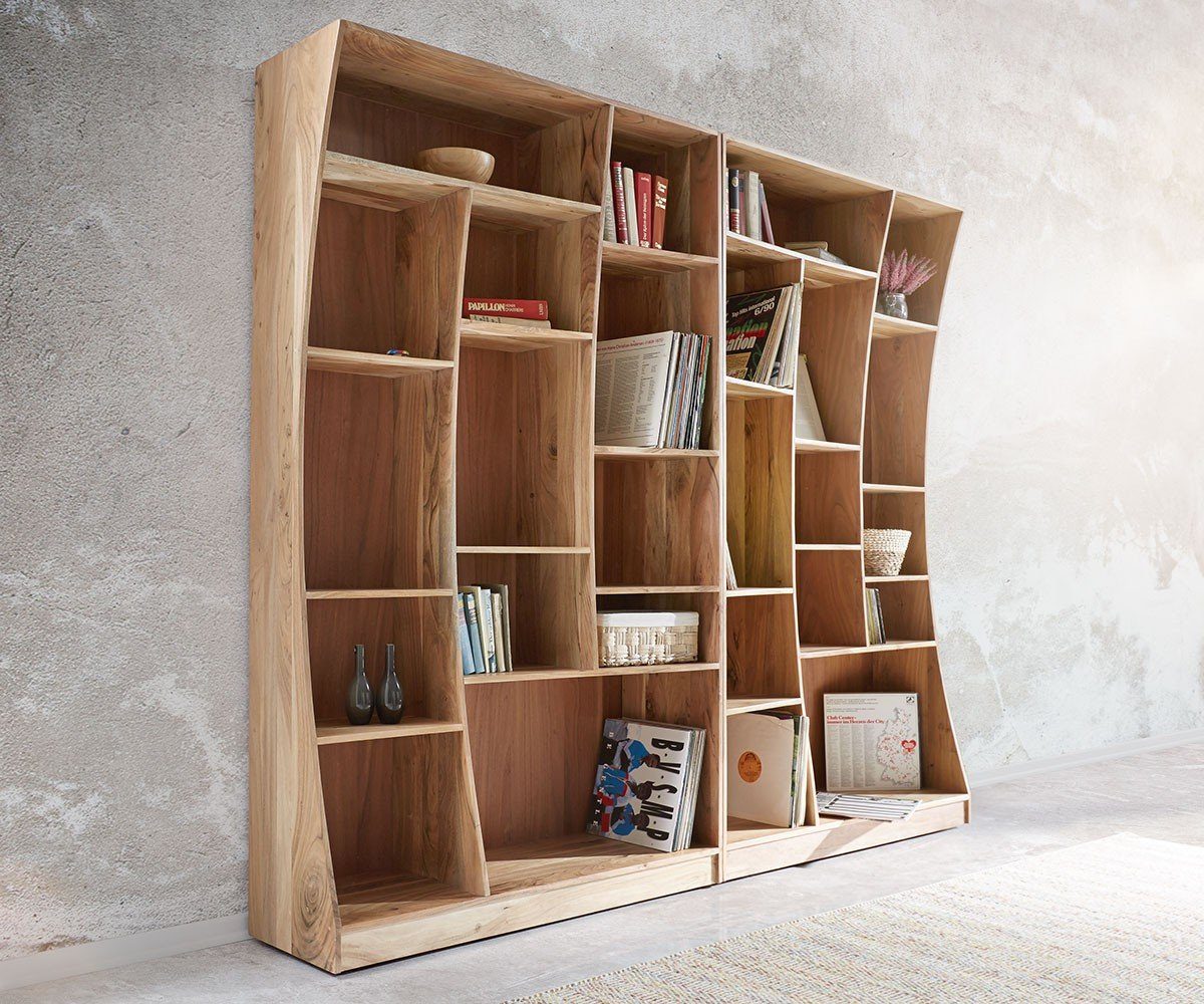 DELIFE Standregal Live-Edge, Akazie Natur 240 cm Standregal