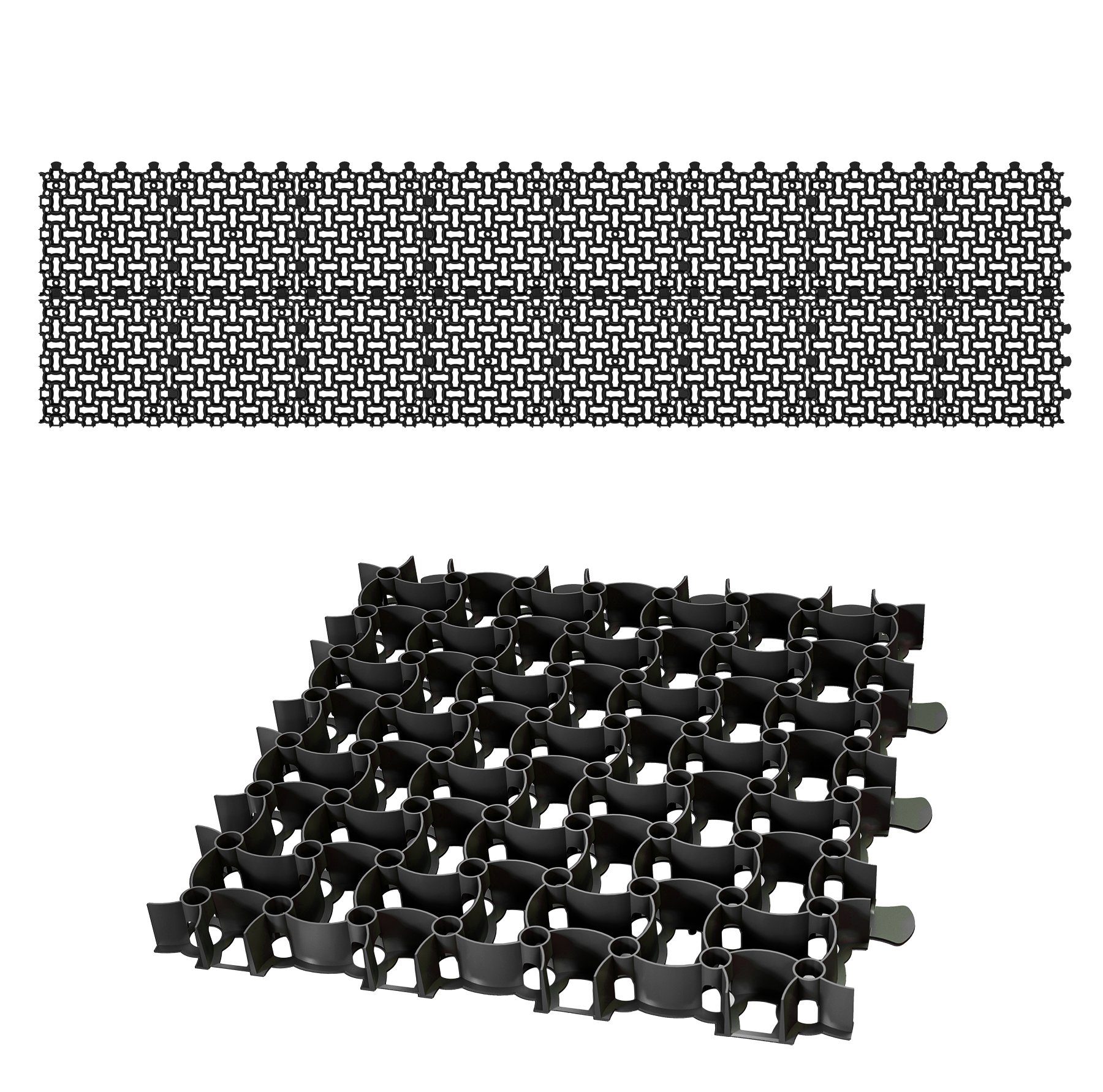 BigDean Rasengitter 16x Rasengitter Paddockplatte SCHWARZ 50x50 cm, 50x50 cm, Set, 16-St., Rasengitter, UV-Beständig, Leichtverlegbar, Belastbar, Erosionsschutz