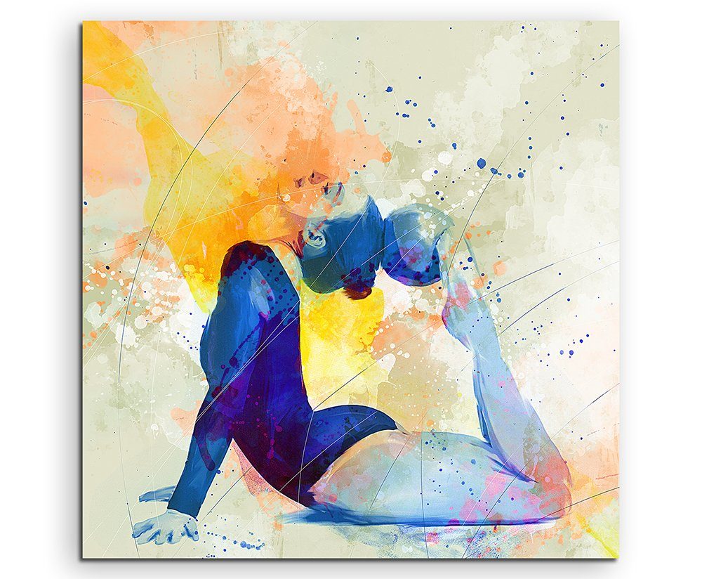 Sinus Art Leinwandbild Turnen XIII 60x60cm Aquarell Art Leinwandbild