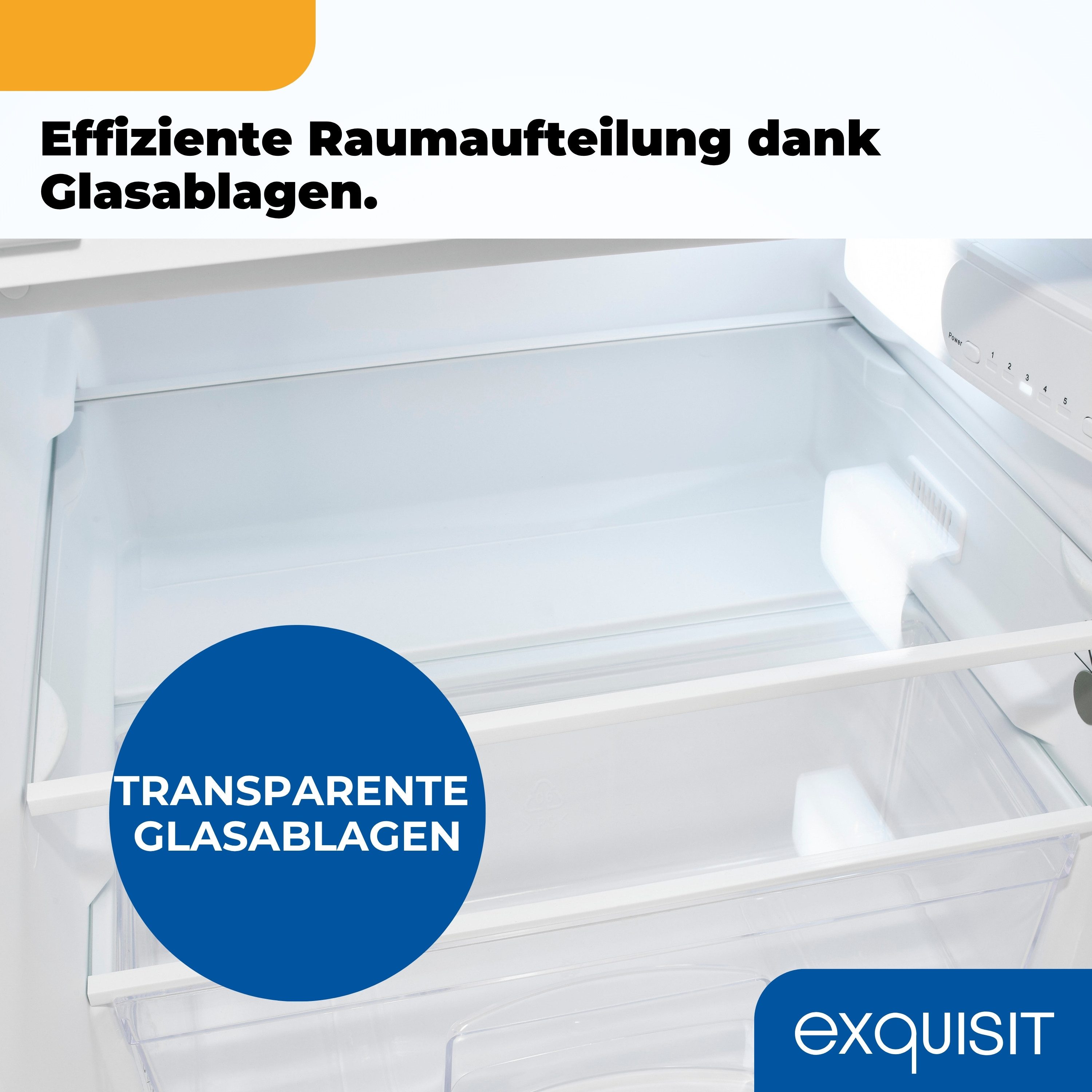 exquisit Einbaukühlschrank UKS115-3-081E, 81,5 cm hoch, 49,5 cm breit, Ideal zum Unterbauen in die Küchenzeile für kleine Küchen, Büroküchen – Bild 4 von 5