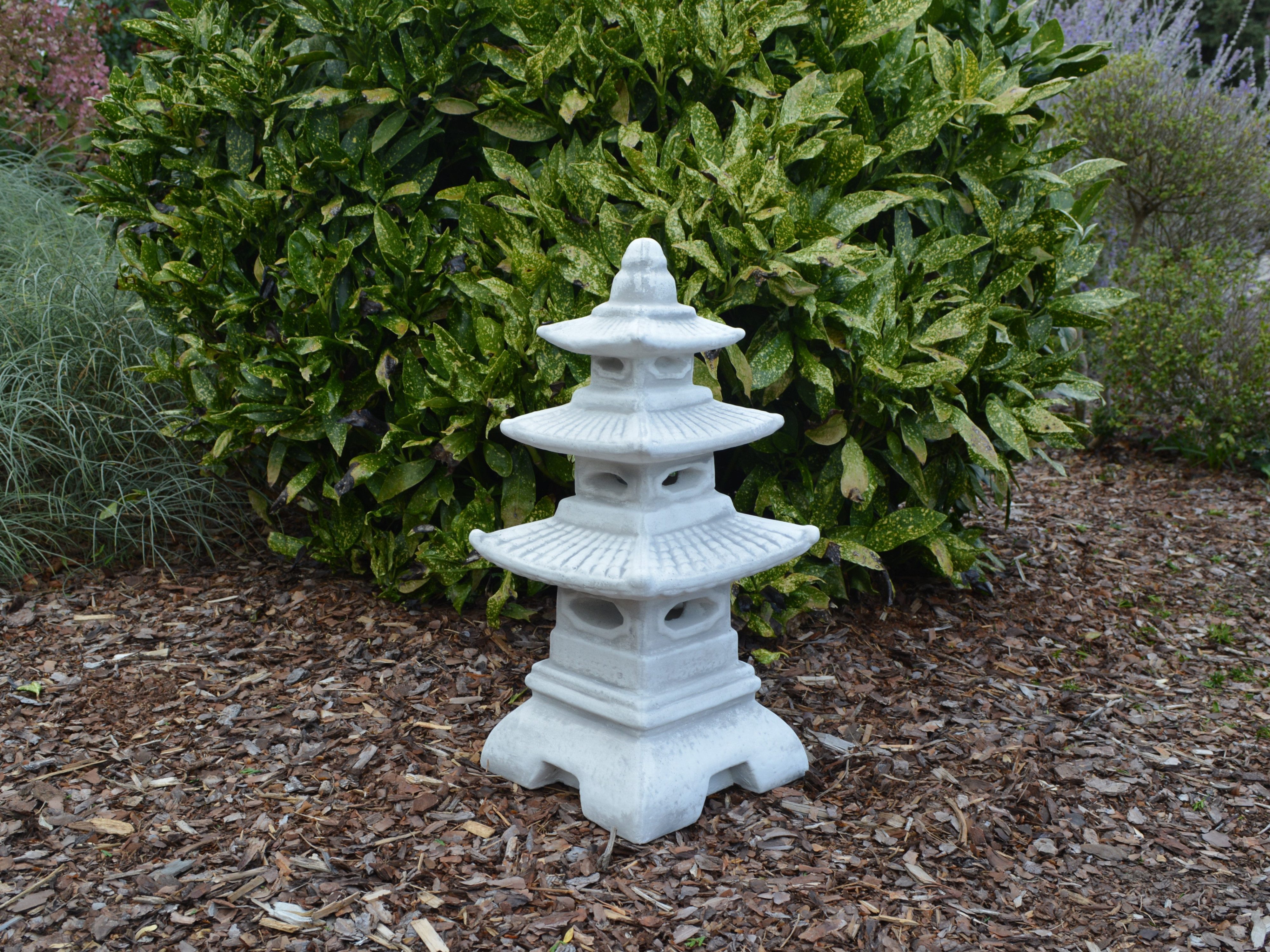 gartendekoparadies.de Gartenfigur Steinlampe Pagode japanische Steinlaterne, H. 46 cm, 14 kg, Frostsicher