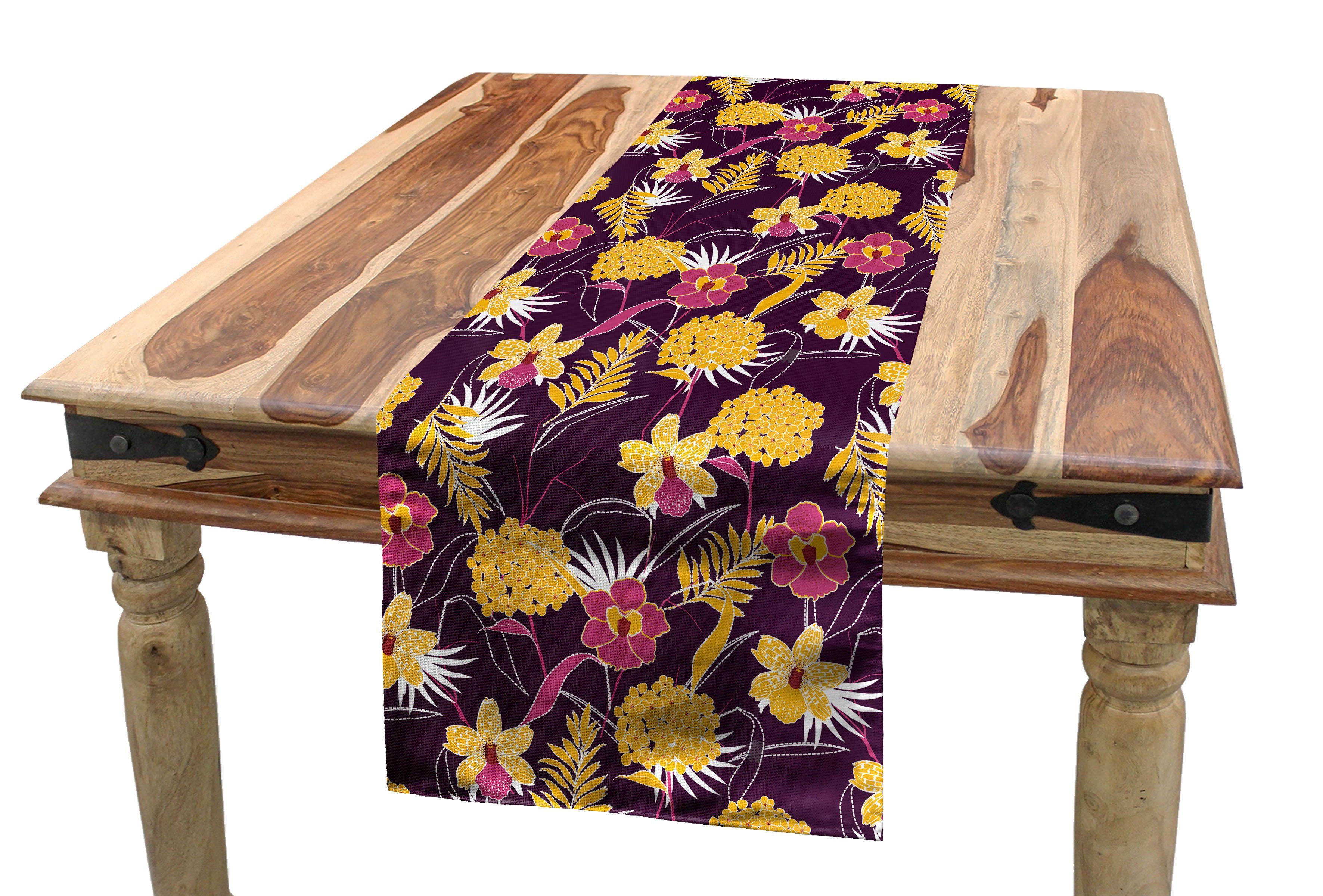 Küche Hibiscus Dekorativer Tischläufer, Buttercup Esszimmer Abakuhaus Blumen Tischläufer Rechteckiger Pastell