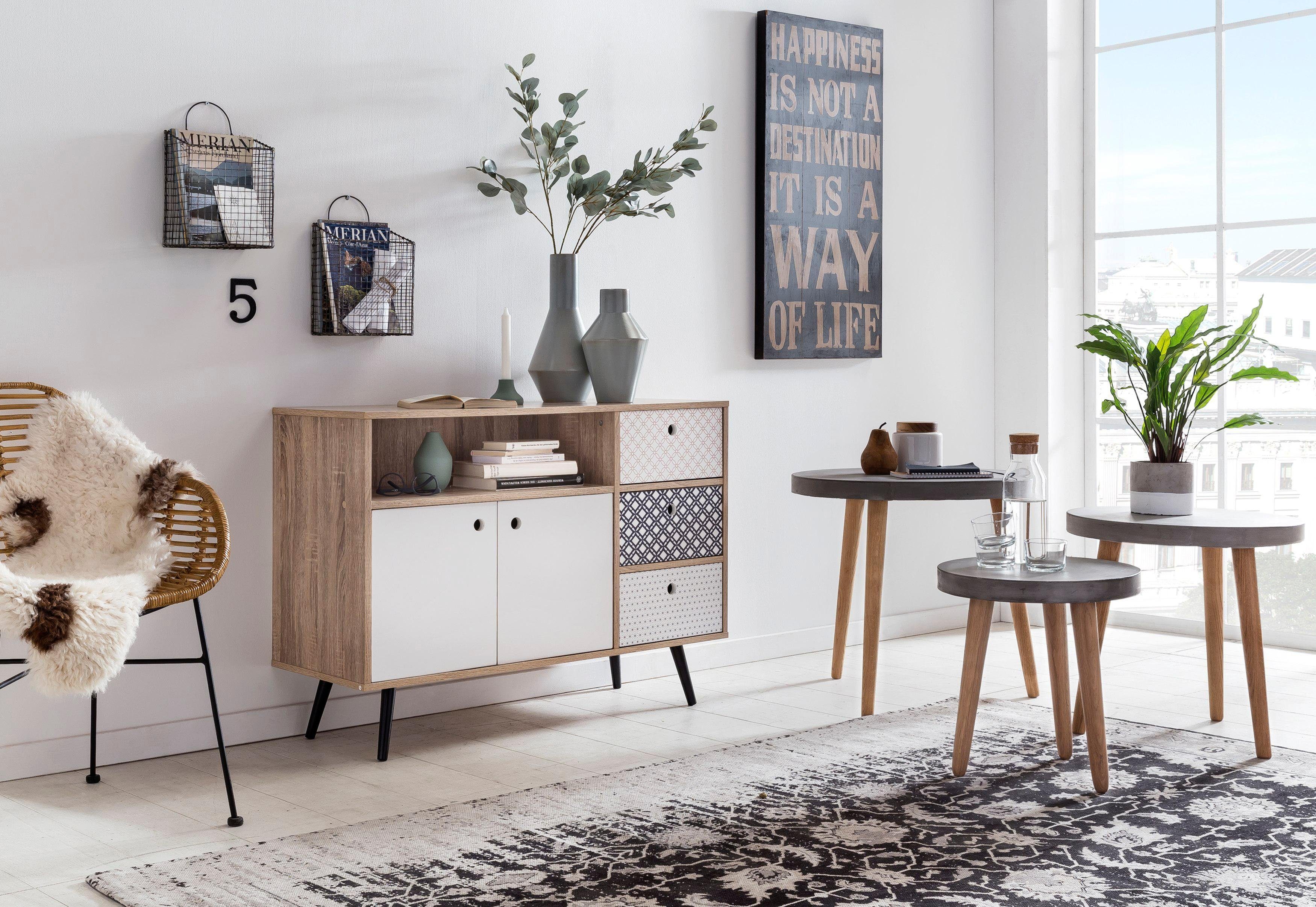 SIT Sideboard Mailbox, Dekoroberflächen im Scandi Look, Shabby Chic, Vintage,  Sideboard mit geschmackvoll gestalteten Fronten