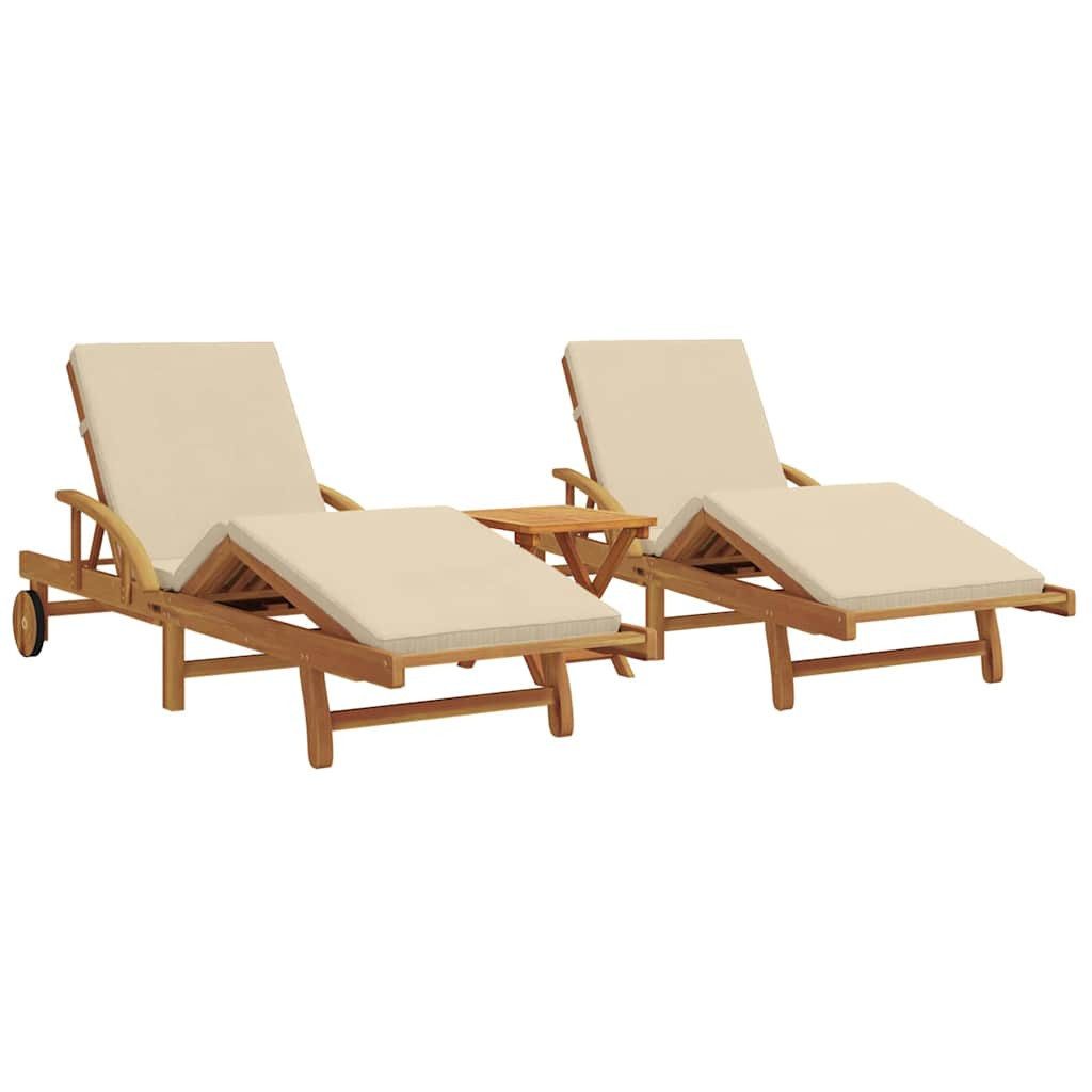 vidaXL Gartenliege Sonnenliege 3 pcs Beige günstig online kaufen