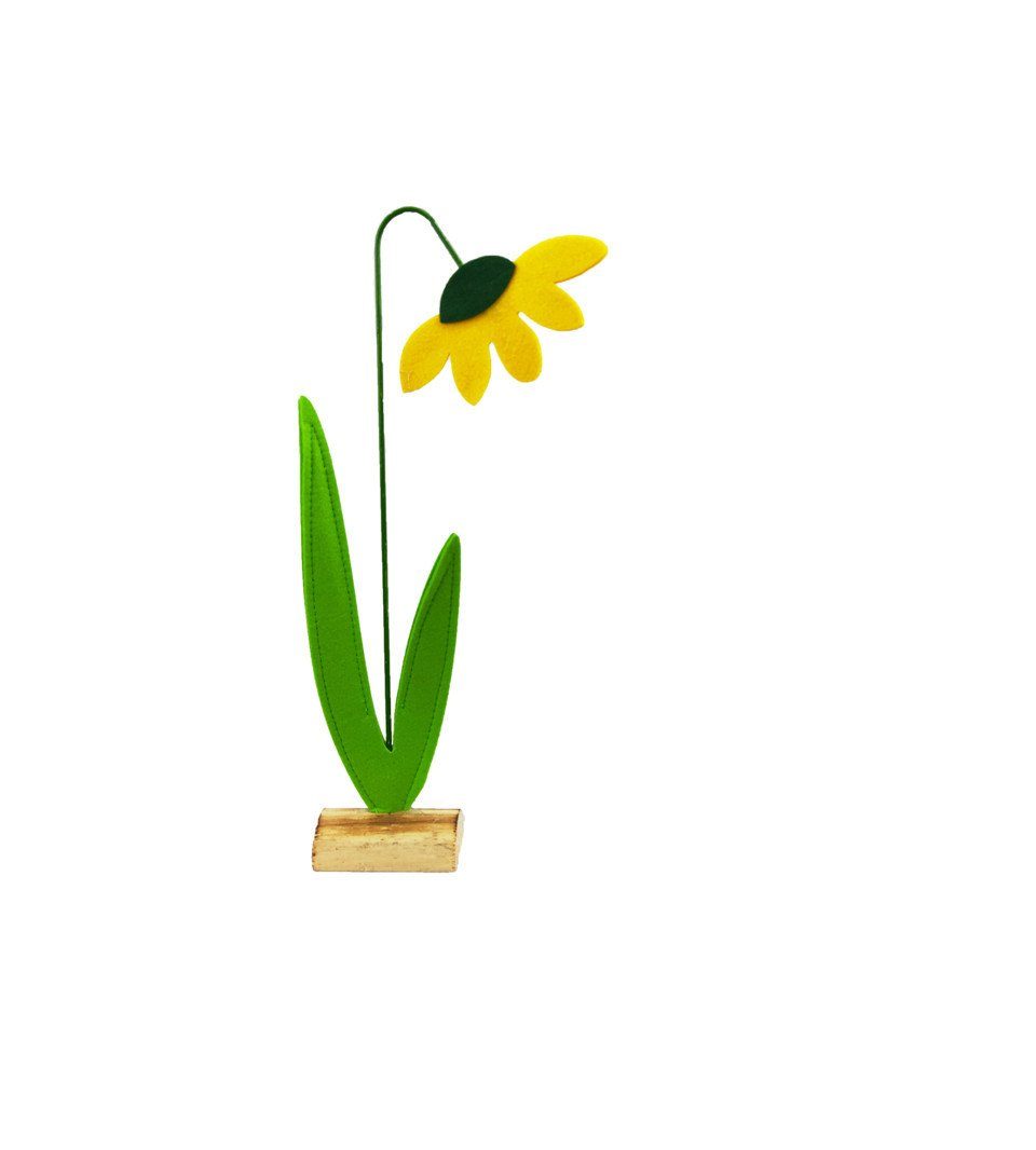Dekofigur TrendLine Deko Blume Filz 39 x 16 cm gelb grün
