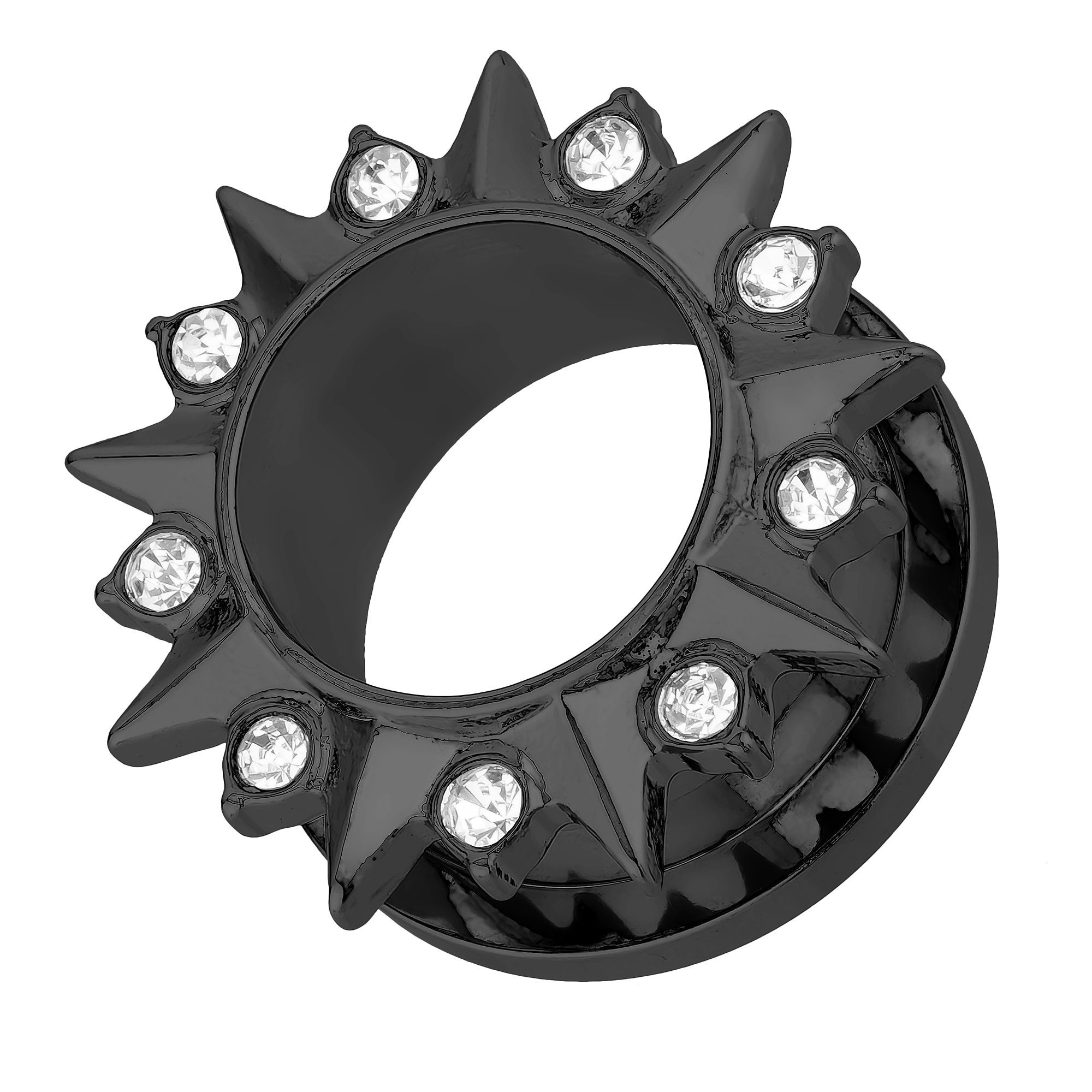Plug Piercing Schraubverschluss Spikes mit Kristallen