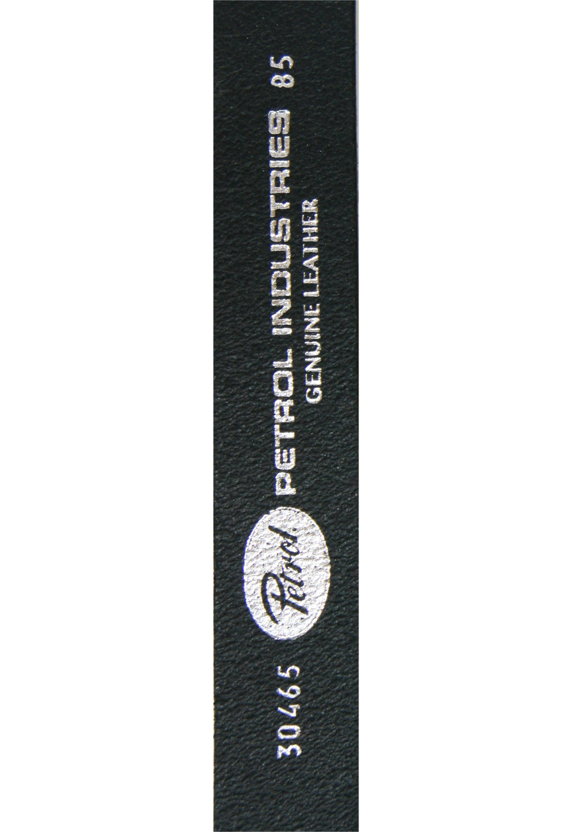 Ledergürtel schwarz Industries verzierter Hufeisenform in aufwendig mit Petrol Schließe