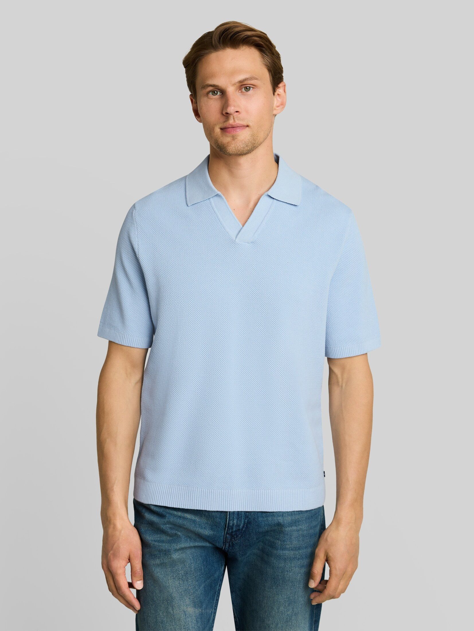 TOM TAILOR Denim T-Shirt Pullover & Strickjacken Piqué Strick-Poloshirt aus Baumwolle