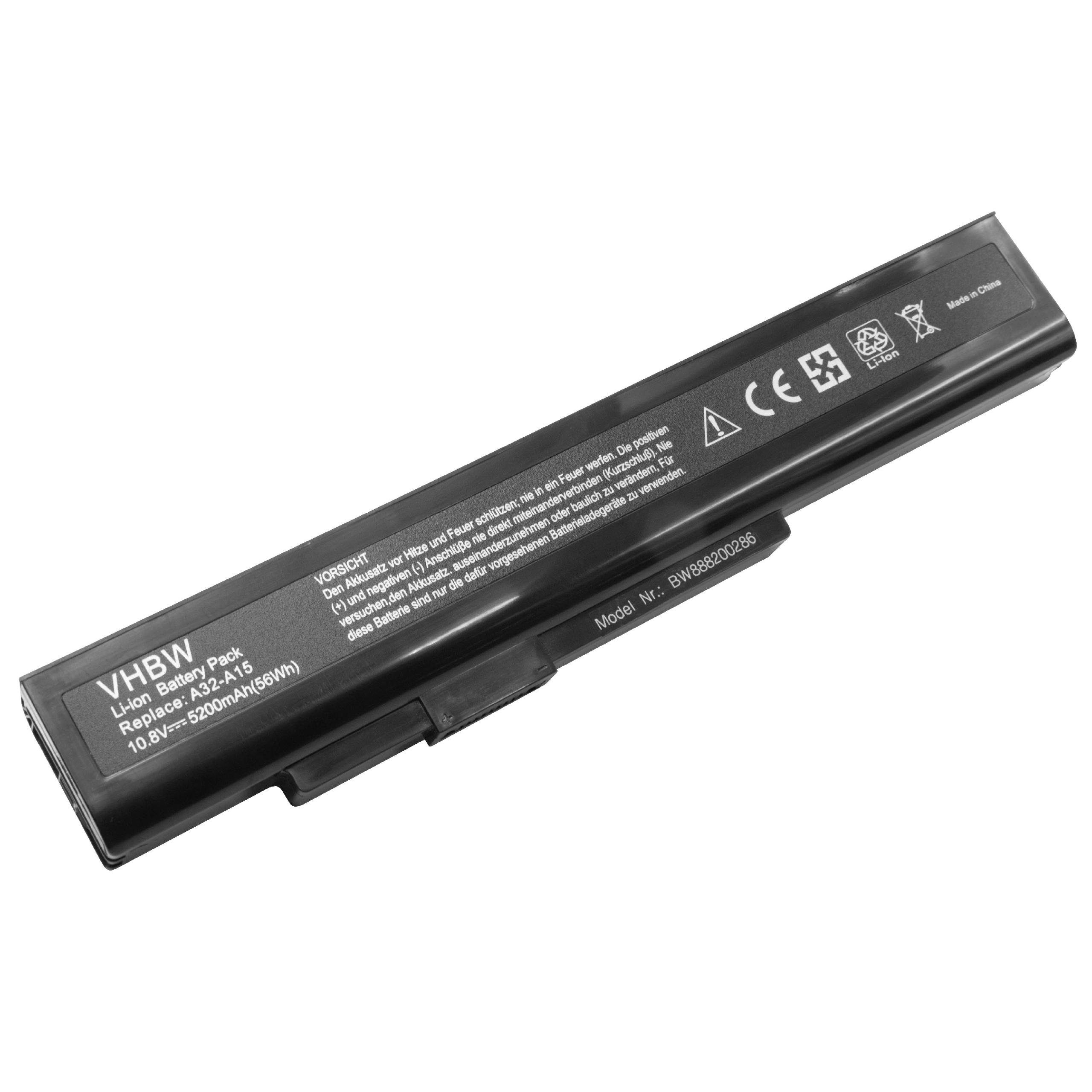 vhbw passend für Medion Erazer X6815, X6816 Notebook / Notebook / Netbook Notebook (5200mAh, 10,8V, Li-Ion) Laptop-Akku 5200 mAh