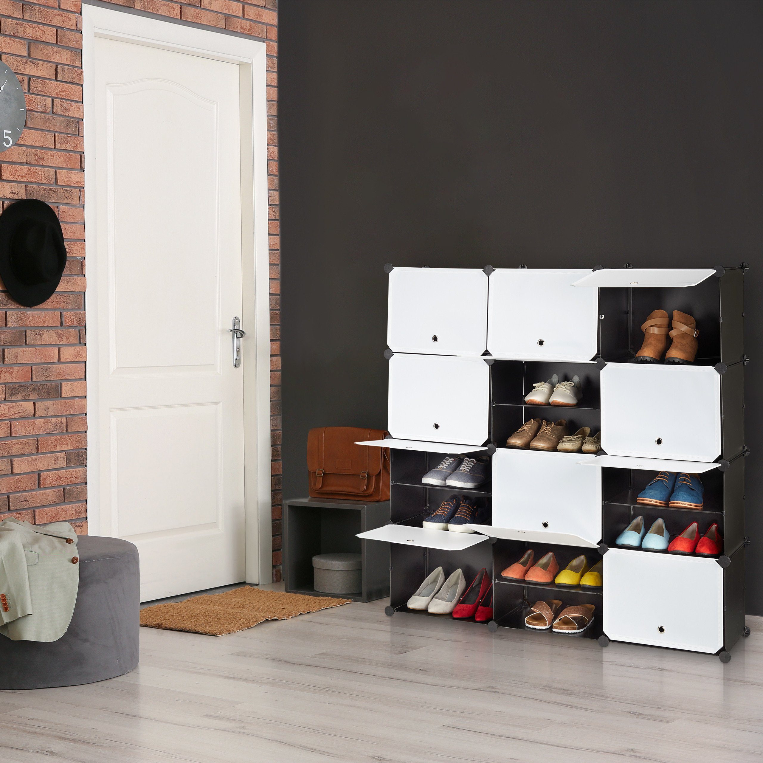 relaxdays Schuhregal Schuhschrank Stecksystem 24 Fächer günstig online kaufen