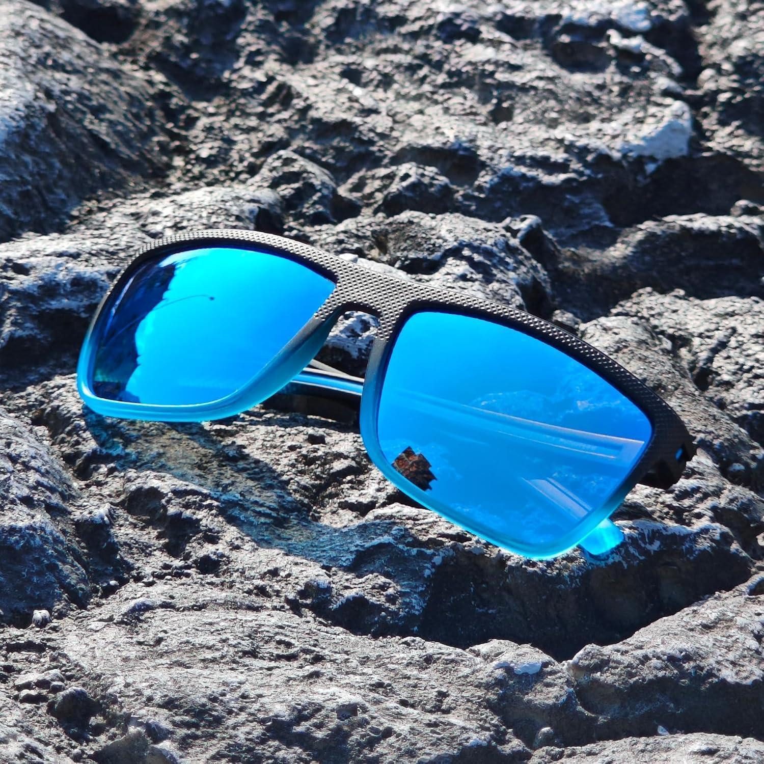 LuxusKollektion Sonnenbrille Sonnenbrille Herren C17 Black Crystal Blue Rahmen Blue Lens