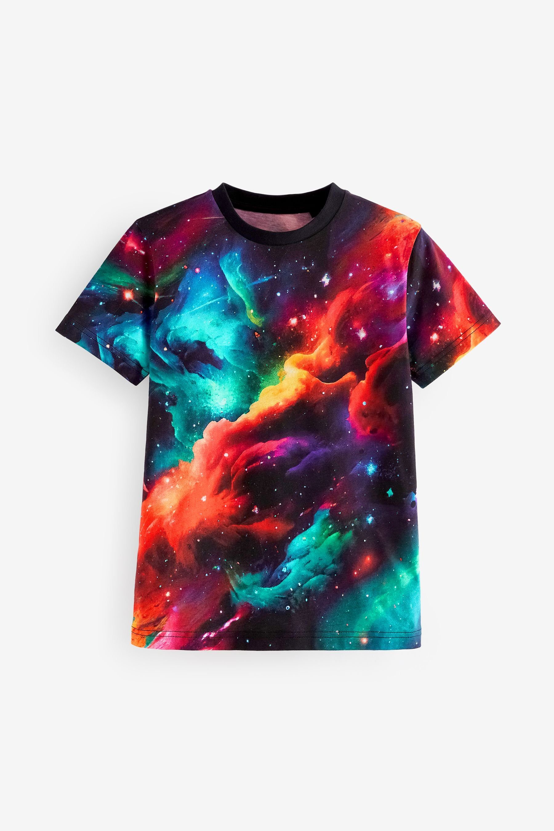 Next T-Shirt Kurzärmeliges T-Shirt mit durchgehendem Print (1-tlg) Space Galaxy | T-Shirts