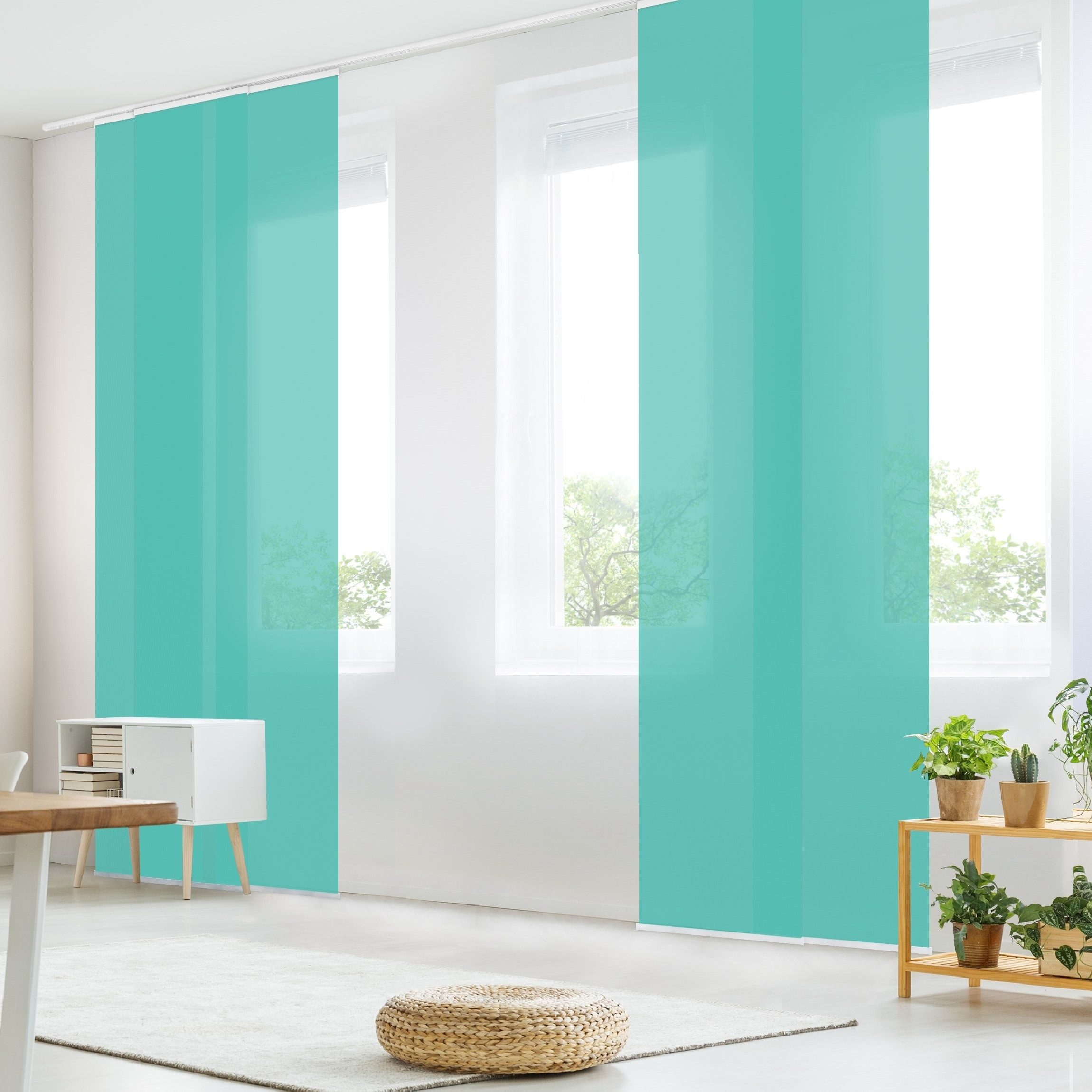 Bilderdepot24 Schiebegardine modern Flächenvorhang blickdicht Türkis, günstig online kaufen