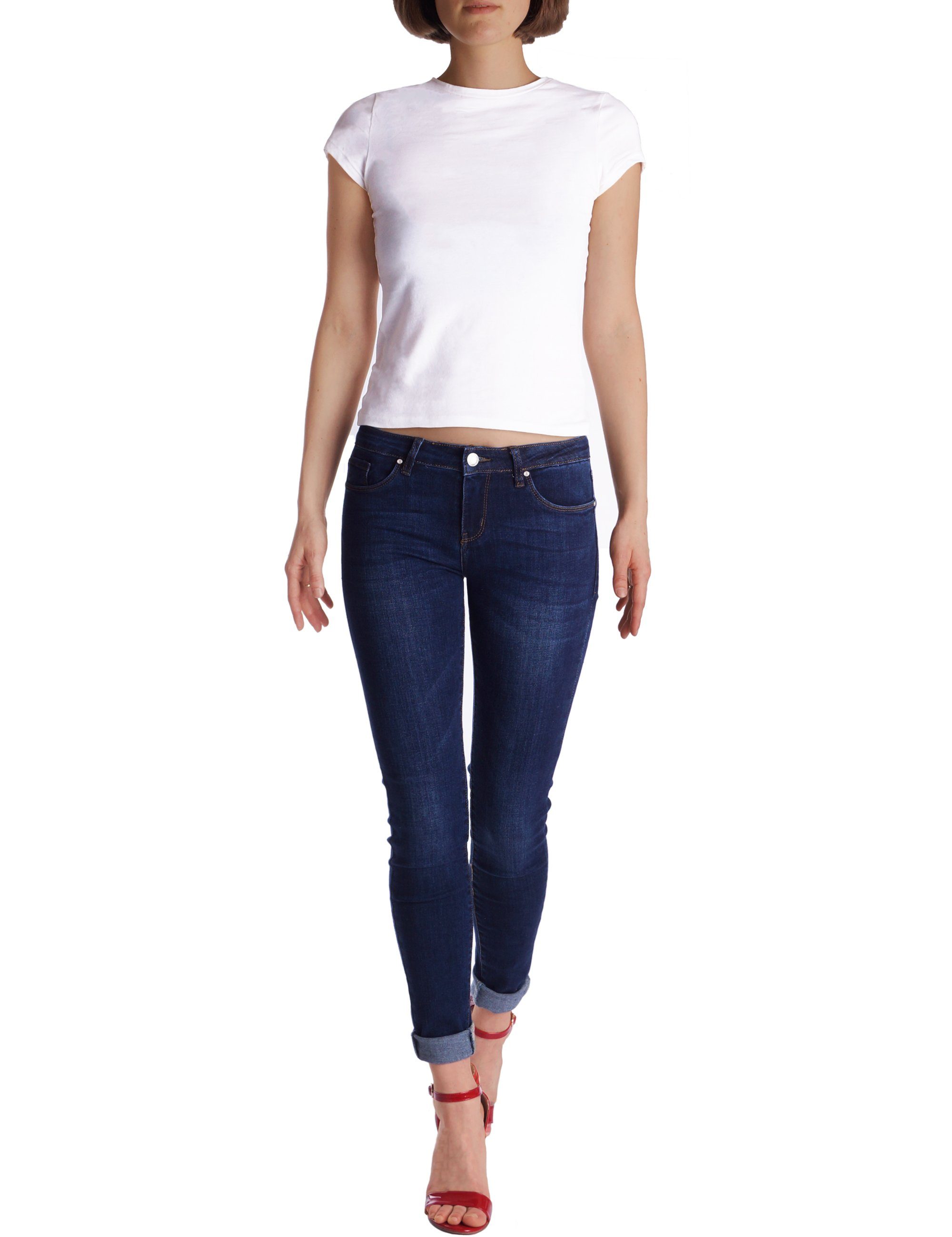 Dunkelblau Stretch, Skinny-fit-Jeans Fraternel 5-Pocket-Style