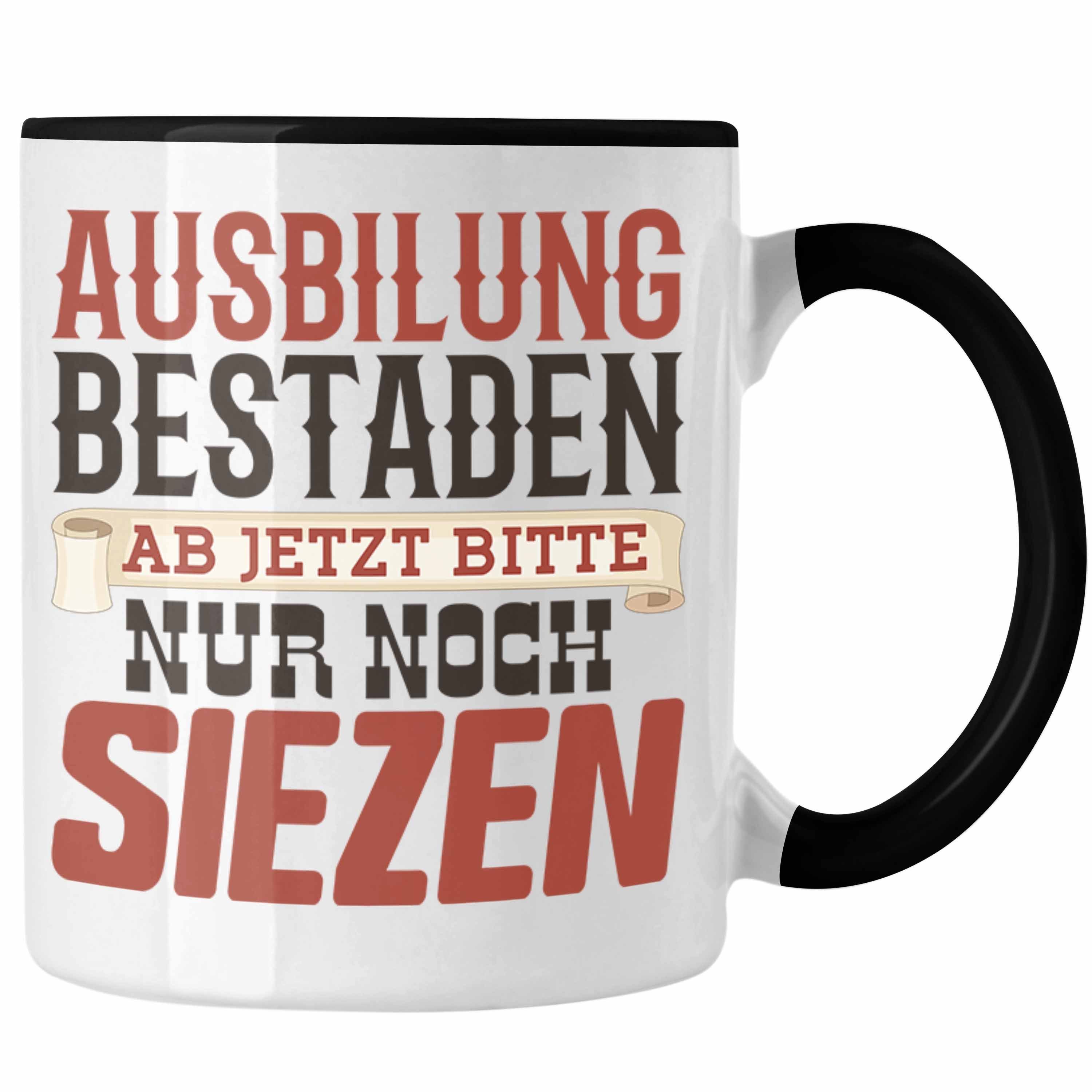 Trendation Tasse Trendation - Ausbildung Bestanden Geschenk Tasse Geschenkidee Bestande Schwarz