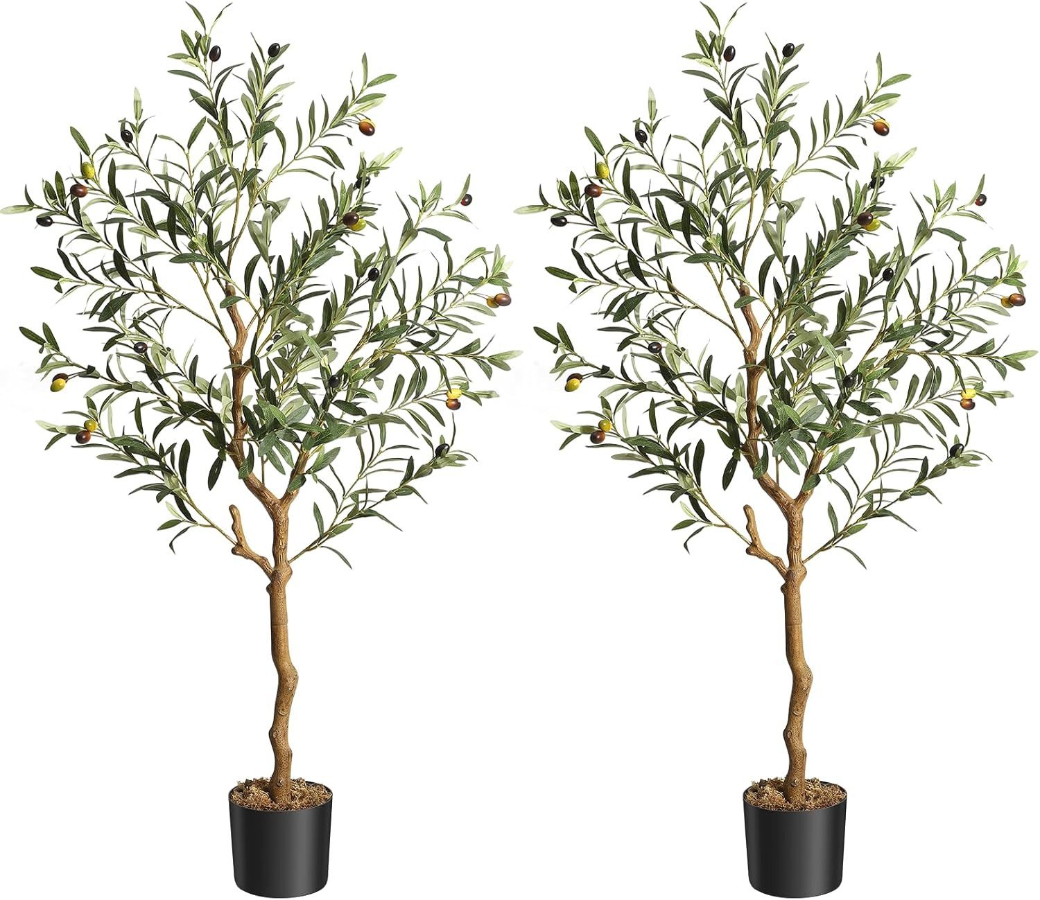 Kunstbaum Künstlicher Olivenbaum,mit Moos,schwarzer Anzuchttopf, GarveeMore günstig online kaufen