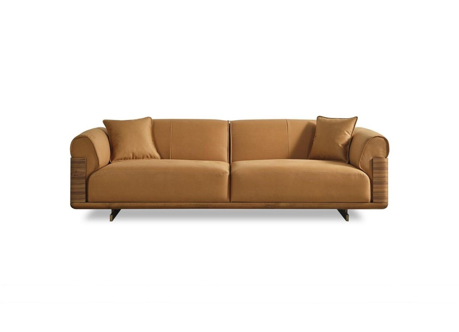 Dreisitzer Couch, Polyester in 1 Europa Teile, Polstersofa JVmoebel Made 3 Braun 3-Sitzer Sitzer Sofa Stoff