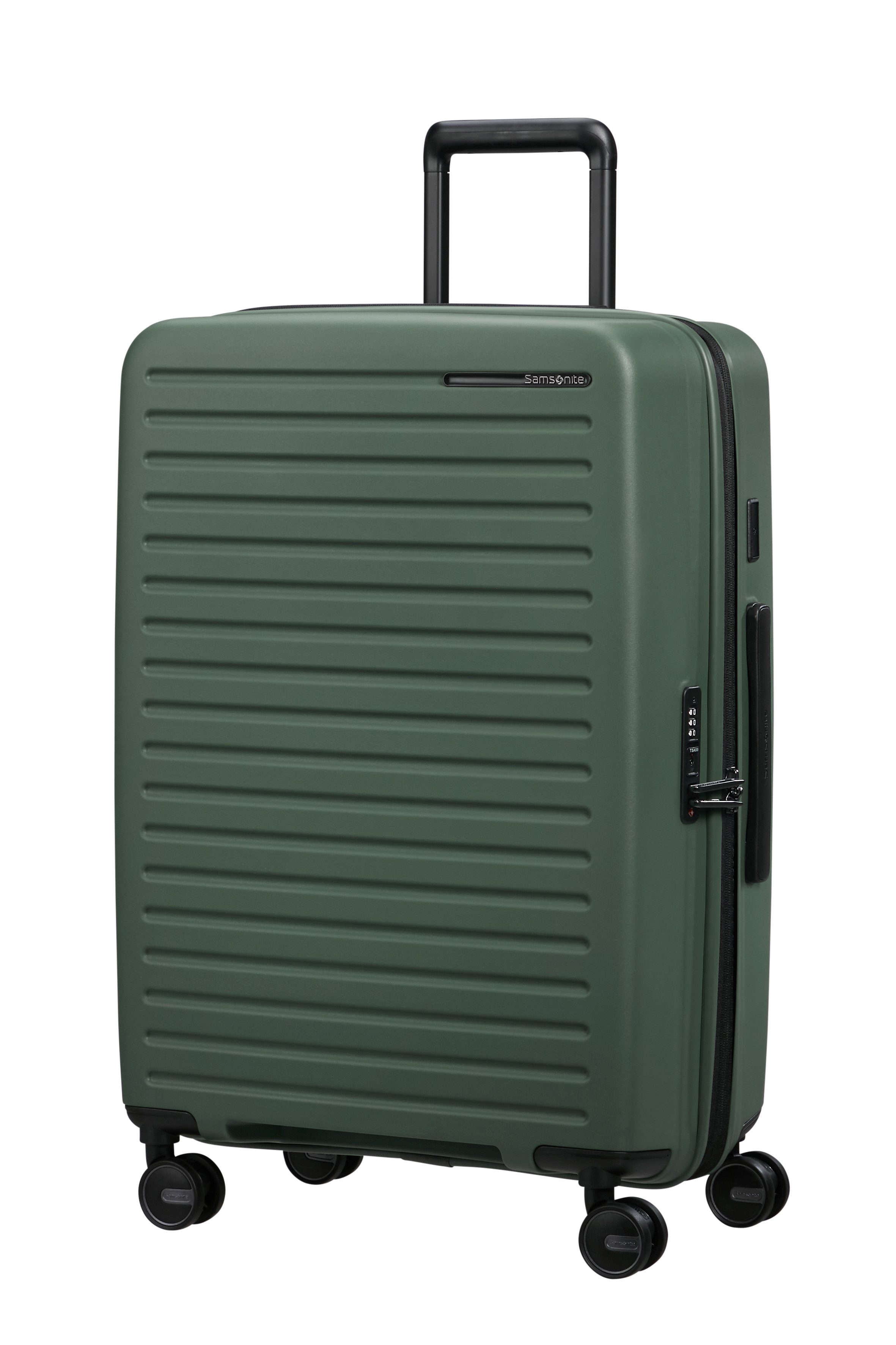 Samsonite Hartschalen-Trolley RESTACKD, 4 Rollen, mit fester Trennwand und verstellbaren Packgurten