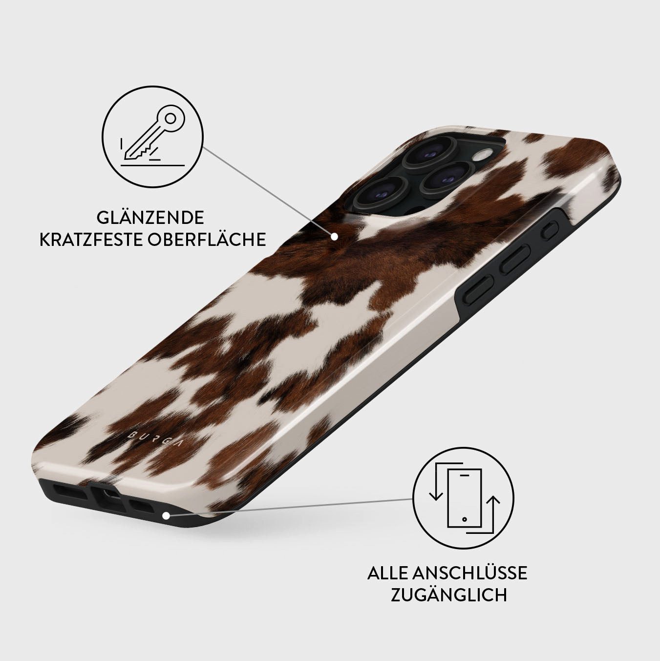 BURGA Handyhülle SafetySet: MagSafe Case Celestial Cow + GRATIS Glasschutz iPhone 15Pro