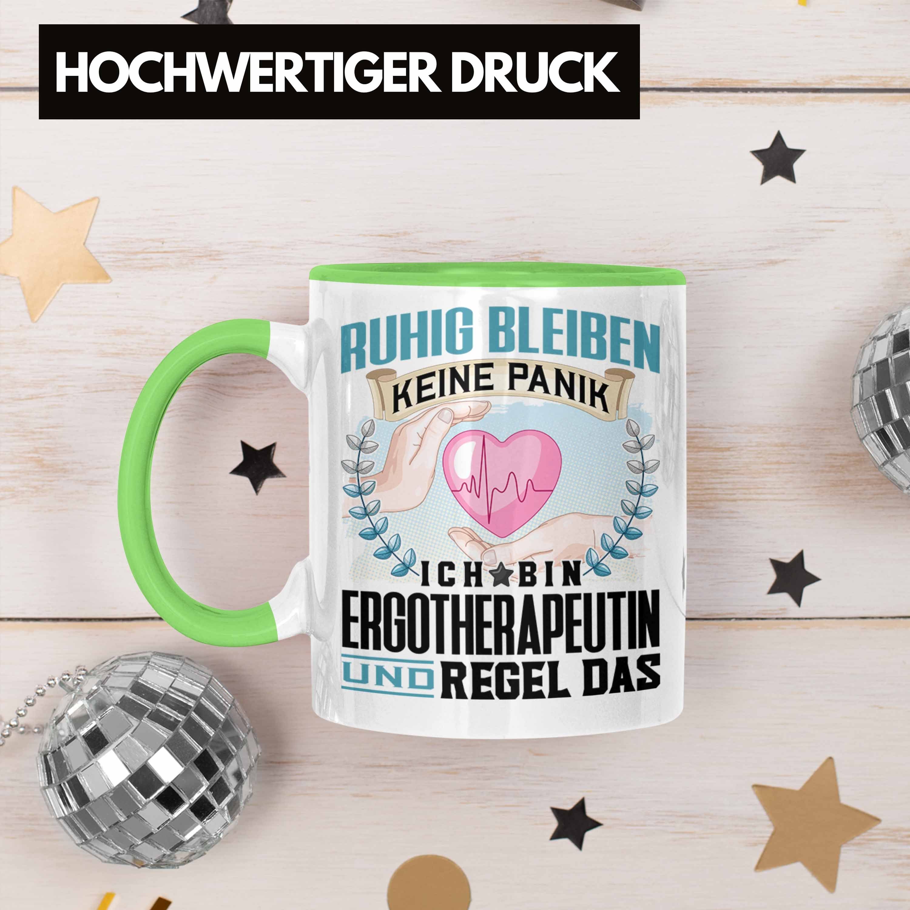 Trendation Tasse Tasse Grün Ergotherapeutin Ruh Spruch Lustiger Geschenk Trendation - Männer