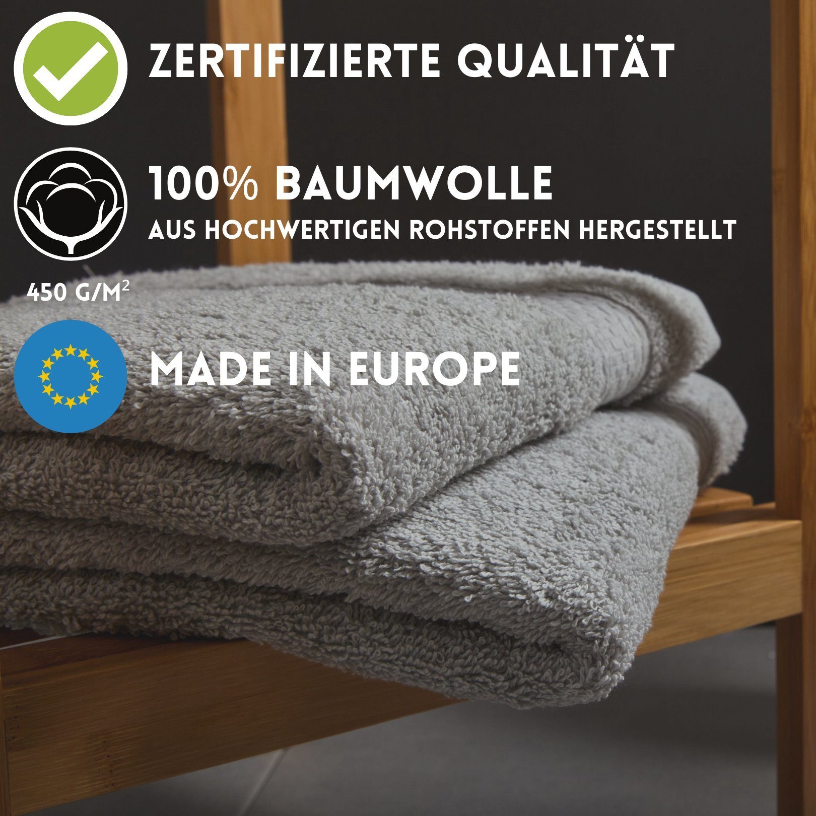 g/m², brødre für Zuhause, saugfähig, 450 in & søstre Hotel-Qualität, weich Ideal Kuschelig Baumwolle Qualität Frottier-Stoff Sport - Mint flauschige IN Feinster EUROPE, Premium und Therme, Sauna, MADE 100% sehr 2er-Set Extra Handtuch Handtuch und Urlaub,