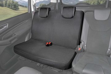 WALSER Autositzbezug ZIPP IT Polyester Autositzbezug Doppelbank schwarz mit Reißverschluss