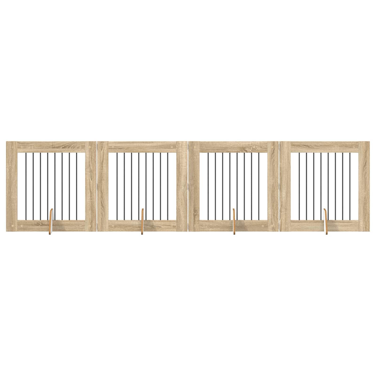 vidaXL Hundezwinger 80 x 80 cm Hunde Absperrgitter Freistehend Faltbar 4-teiliges Sonoma-E