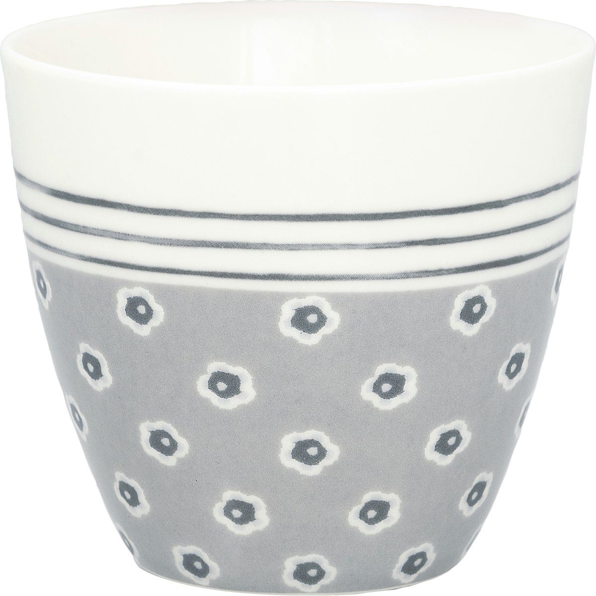 Greengate Latte-Macchiato-Glas Malia Latte cup grey 0,35l, Steinzeug