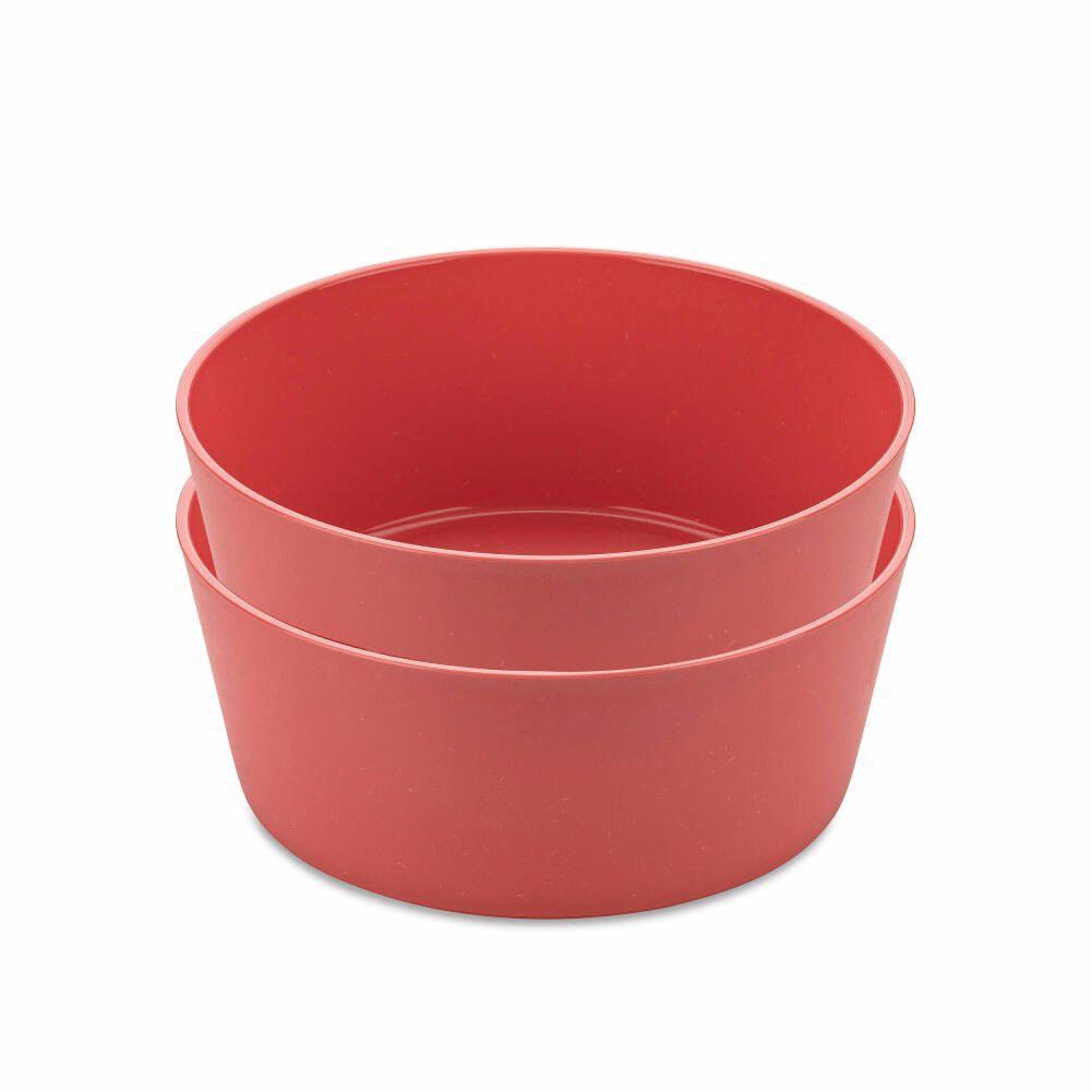 KOZIOL Schale 2er-Set Connect Bowl Nature Coral, 400 ml, Kunststoff-Holz-Mix, (Set, 2-tlg), stapelbar