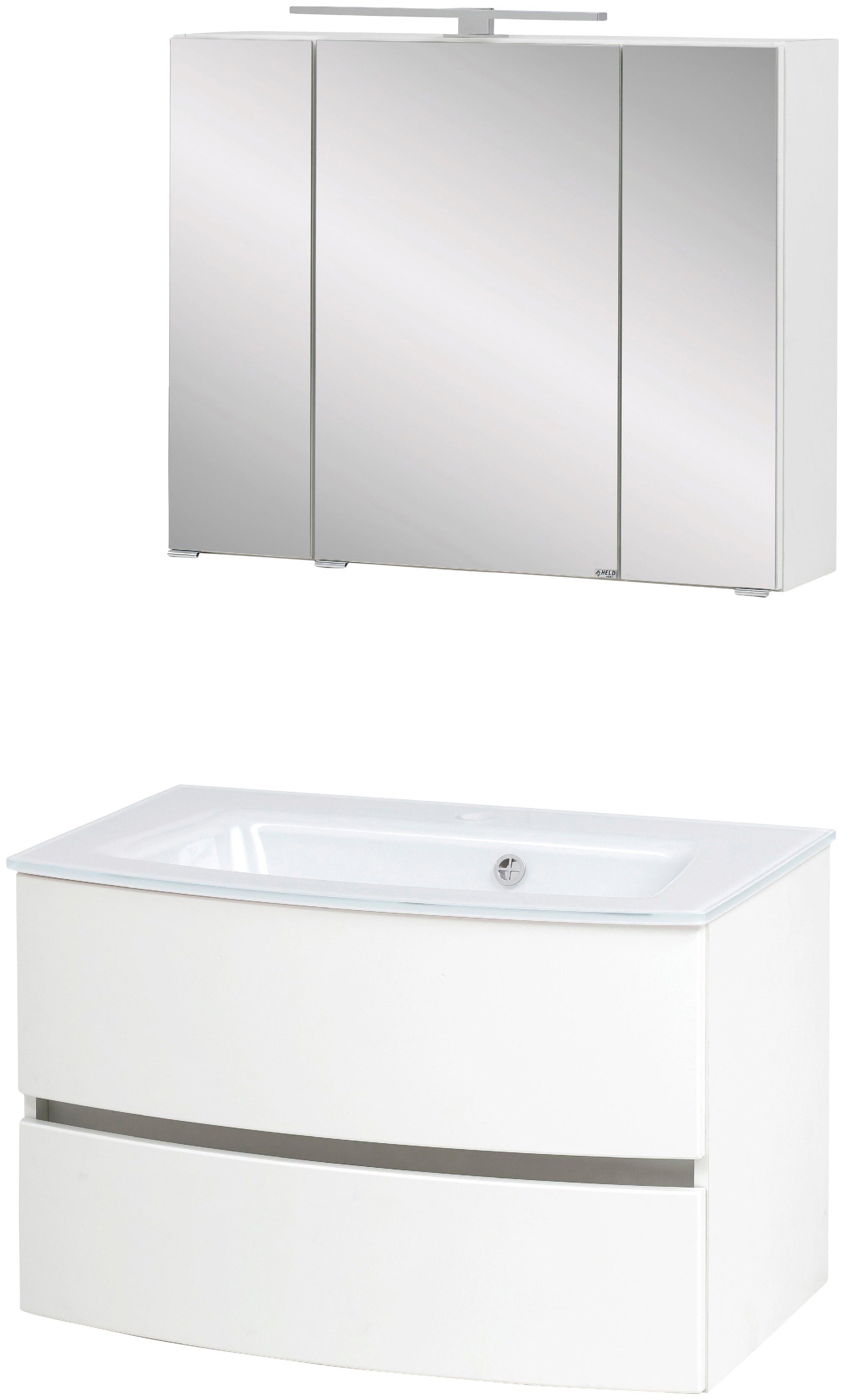 welltime Waschtisch-Set Kaunas, (Set, 2-St), Breite 80 cm, Soft-Close-Funktion