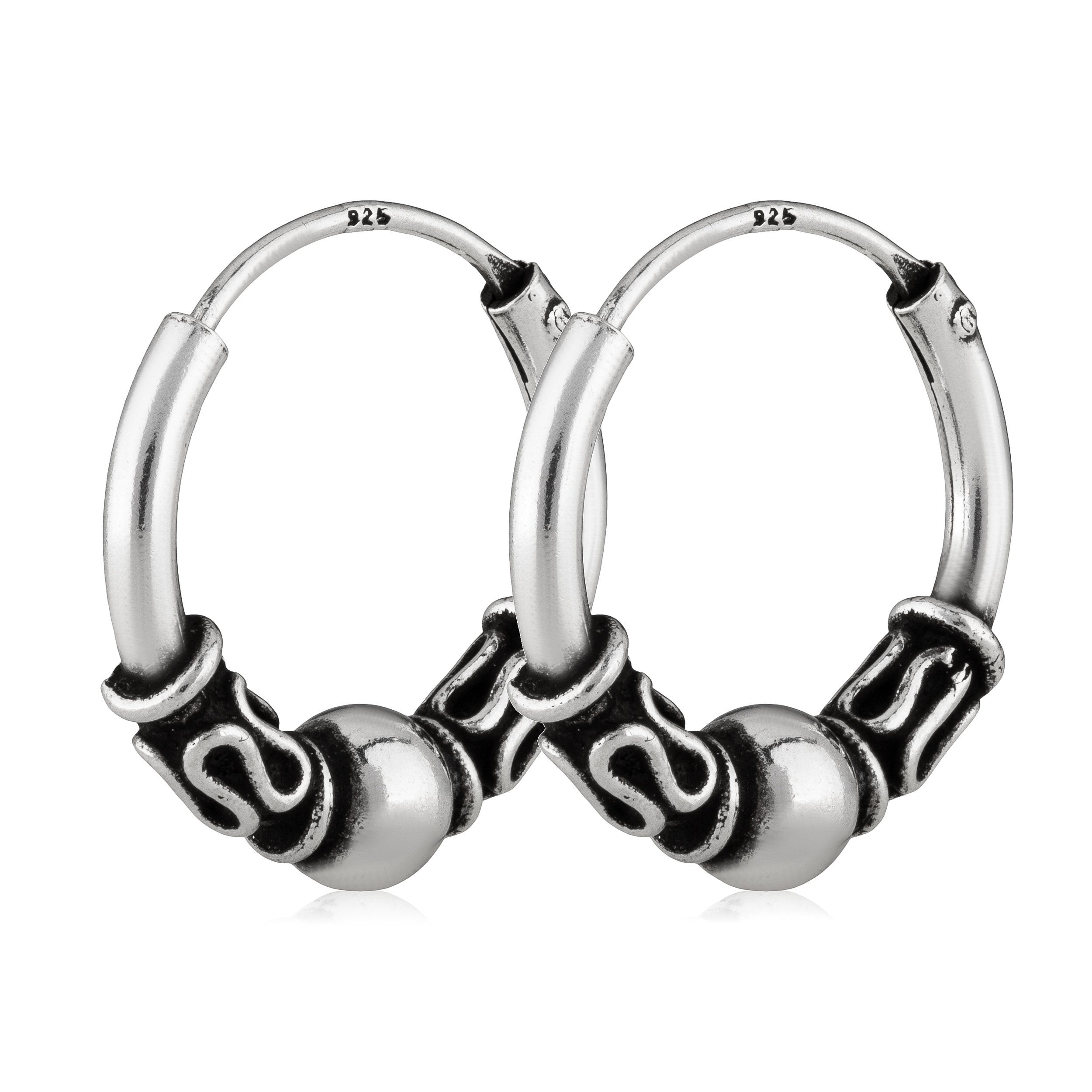 Paar Creolen Paar Creolen 14mm Silber 925 Skandinavische Keltis