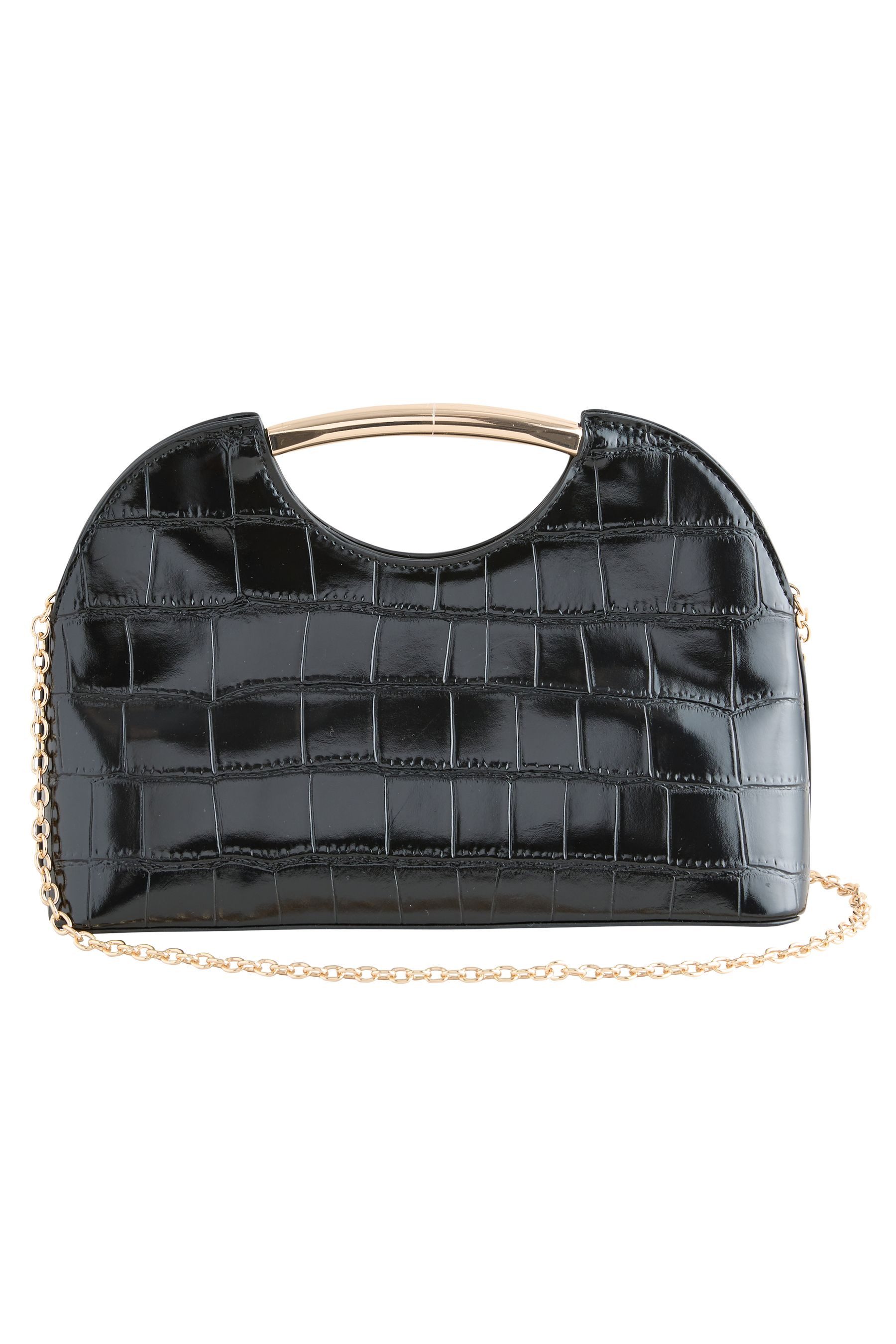 Next Clutch Tasche in Kroko-Optik mit Cut-out (1-tlg)