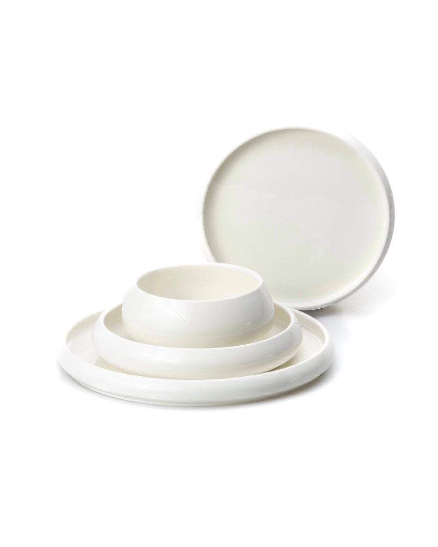 EKA Geschirr-Set Bondy White Teller-Set 25-teilig (25-tlg), Porzellan