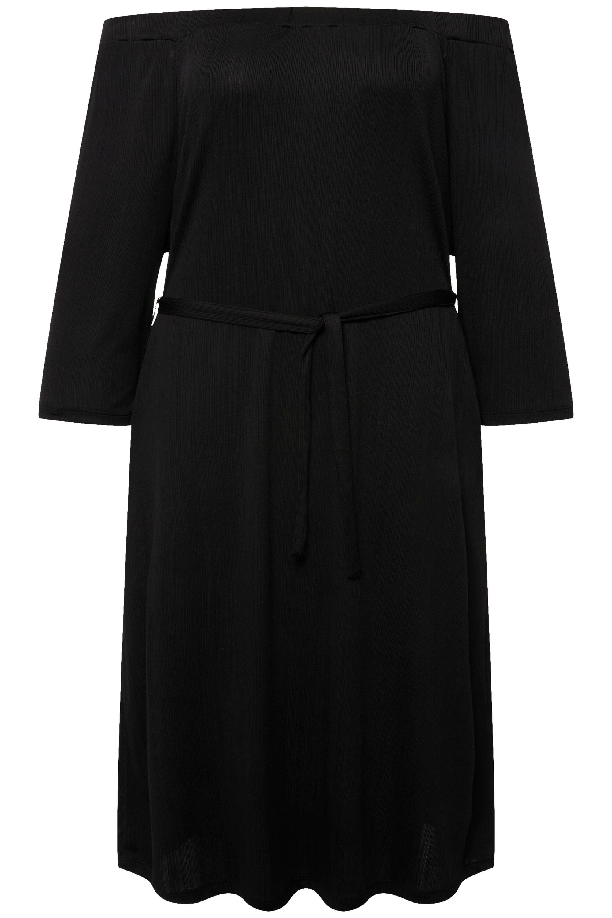 Ulla Popken Jerseykleid Midikleid Strukturjersey schulterfrei günstig online kaufen