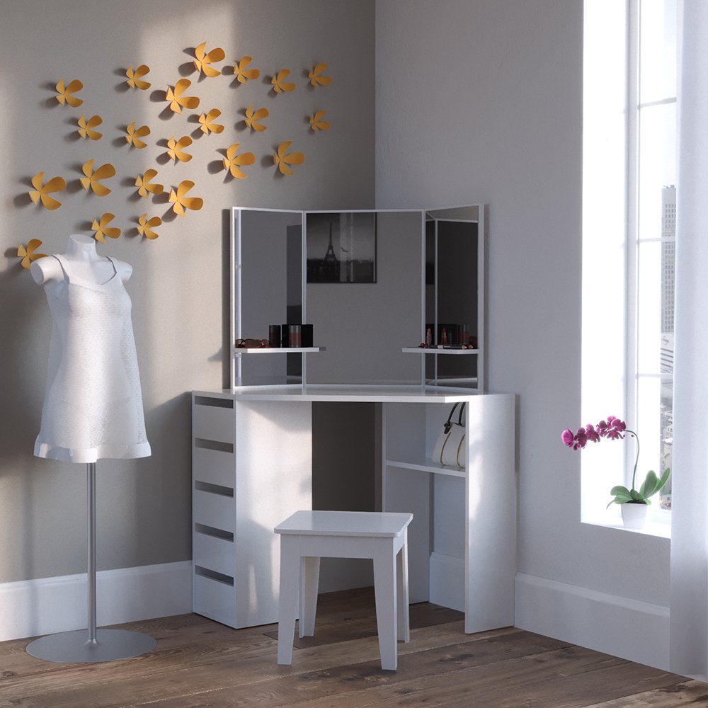 Vicco Schminktisch Arielle, Weiß, 110 cm günstig online kaufen