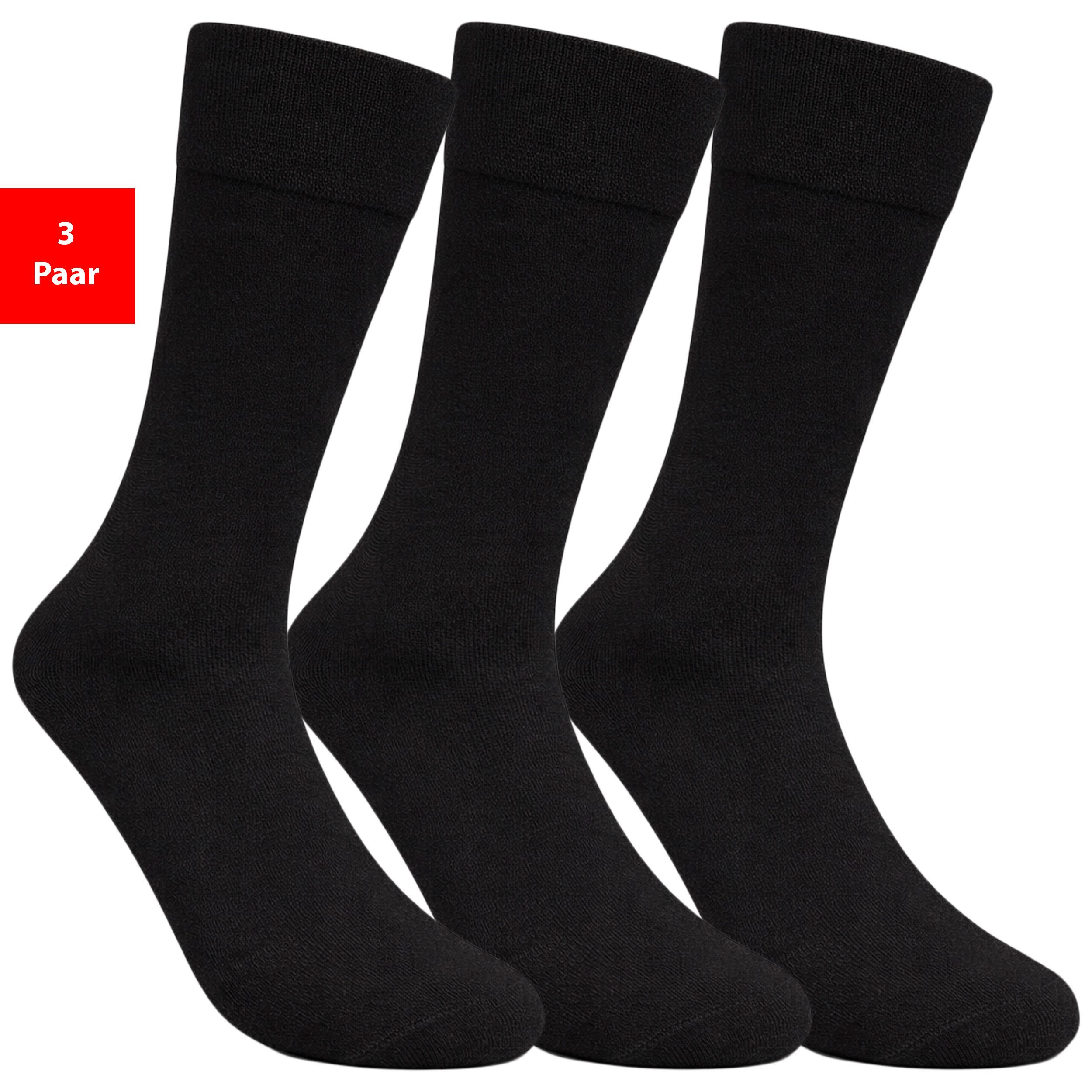 Fashionschmiede Gesundheitssocken ohne Naht Diabetikersocken ohne Gummibund 3-9er Pack weiche Baumwolle (Packung, 3-Paar, 3 Paar) Bequem & atmungsaktiv • Komfortbund ohne Druck • Perfekte Passform