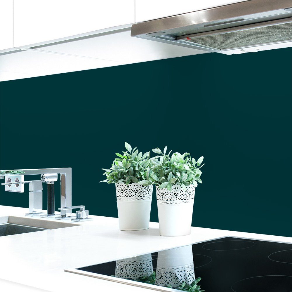 DRUCK-EXPERT Küchenrückwand Küchenrückwand Blautöne 2 Unifarben Premium Hart-PVC 0,4 mm selbstklebend Ozeanblau ~ RAL 5020