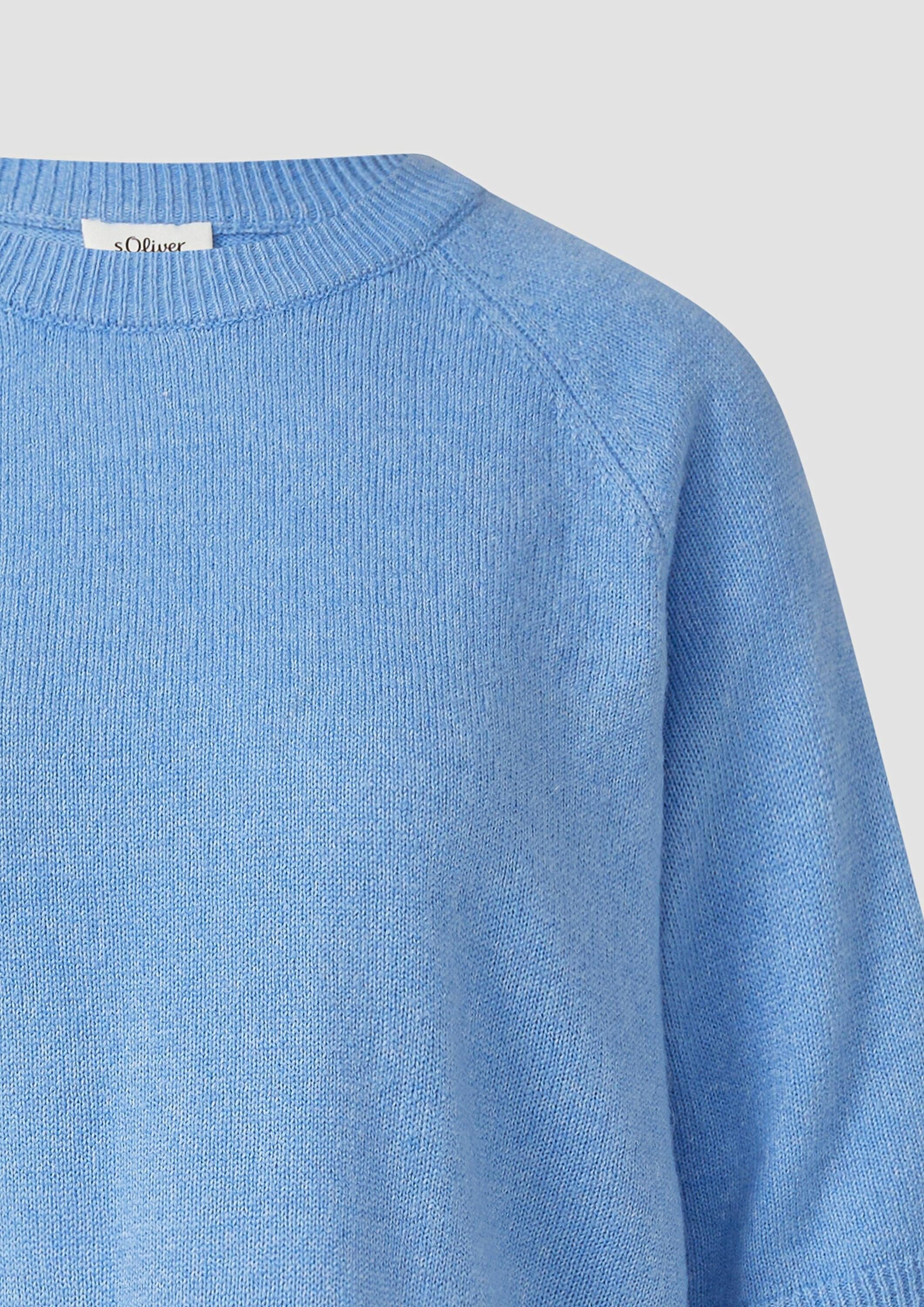 s.Oliver Kurzarmpullover Strickpullover Weicher Halbarmpullover aus Alpakamix