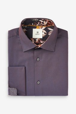 Next Langarmhemd Regular Fit Hemd mit Besatz und Doppelmanschetten (1-tlg)