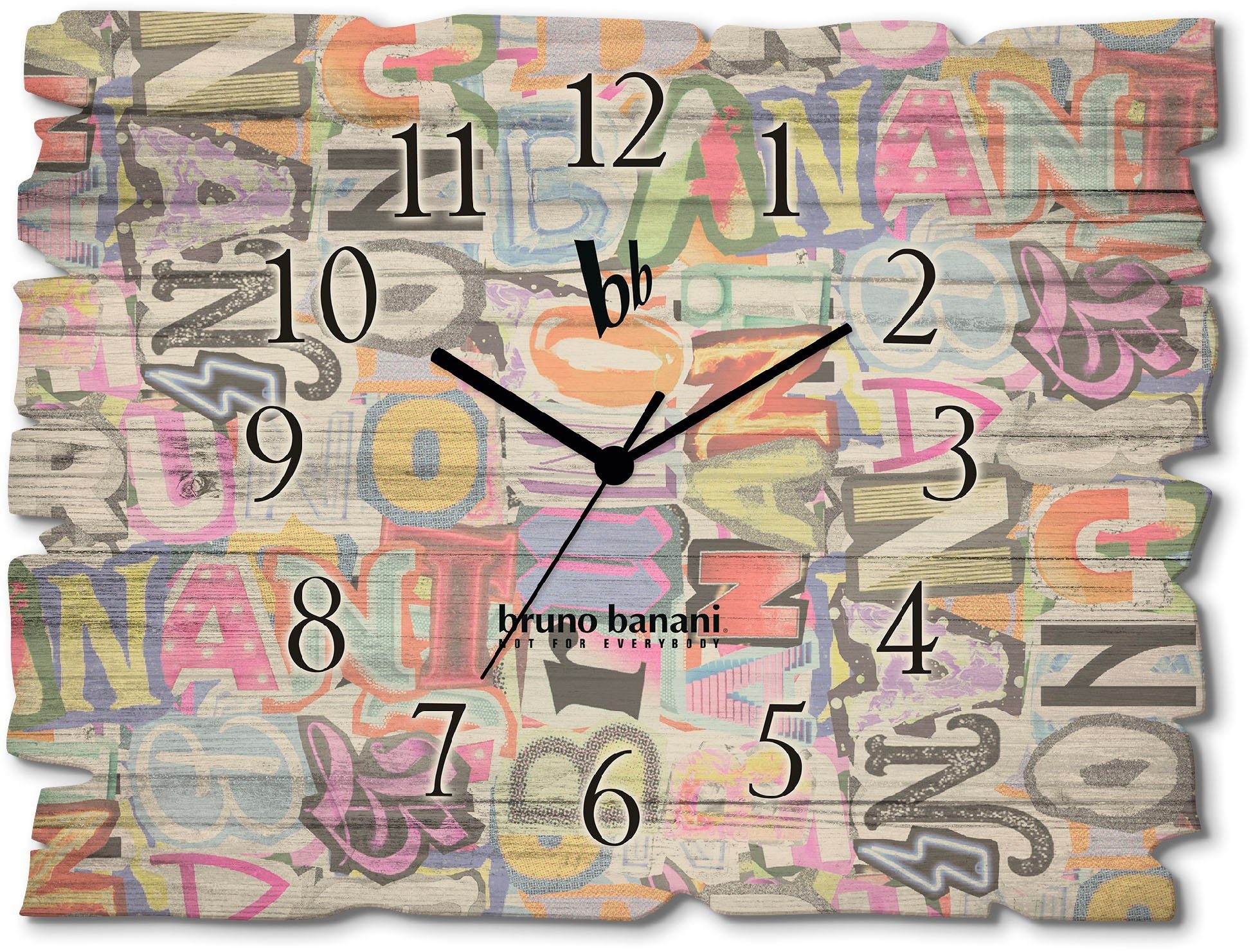 Bruno Banani Wanduhr Letter Puzzle (wahlweise mit Quarz- oder Funkuhrwerk, lautlos ohne Tickgeräusche)