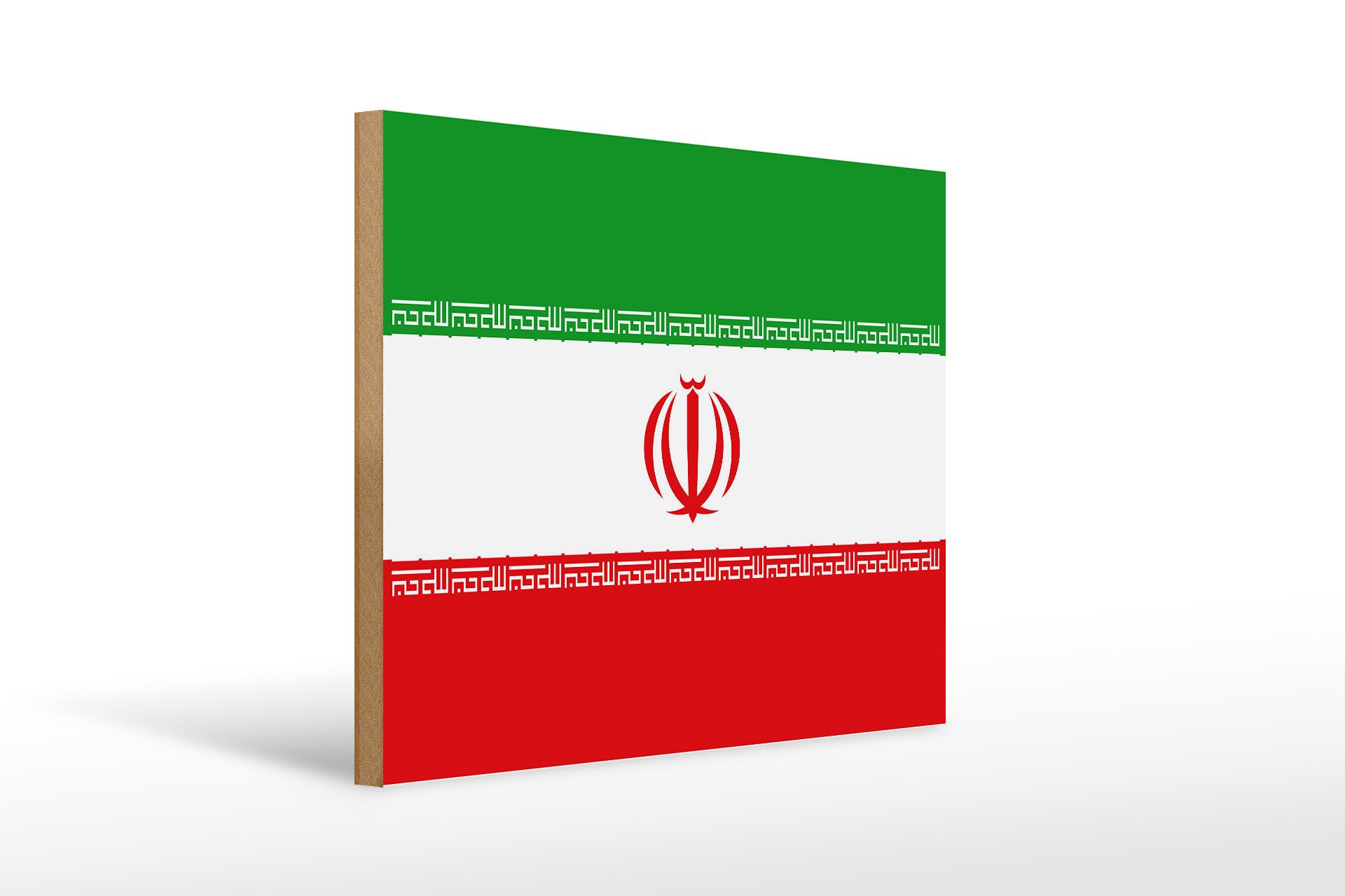 Femer GmbH Holzbild Flagge Iran 40x30cm Flag of iran, Flaggen (1 St), Glatte Holzfaserplatte (MDF), vorn beschichtet