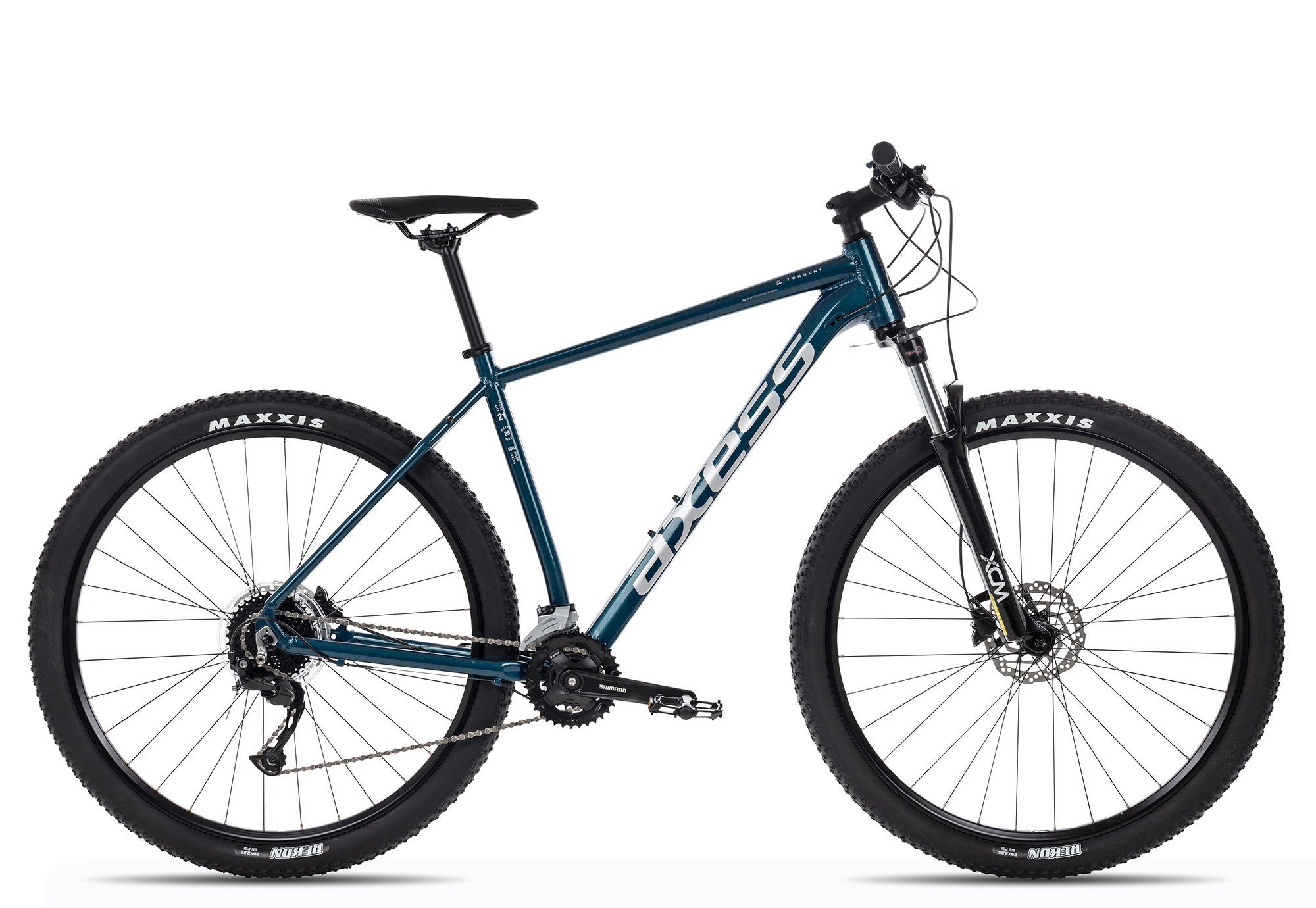 Axess Mountainbike TORRENT 2023, 18 Gang Shimano RD-M3100 Alivio Schaltwerk, Kettenschaltung, MTB-Hardtail blau blue