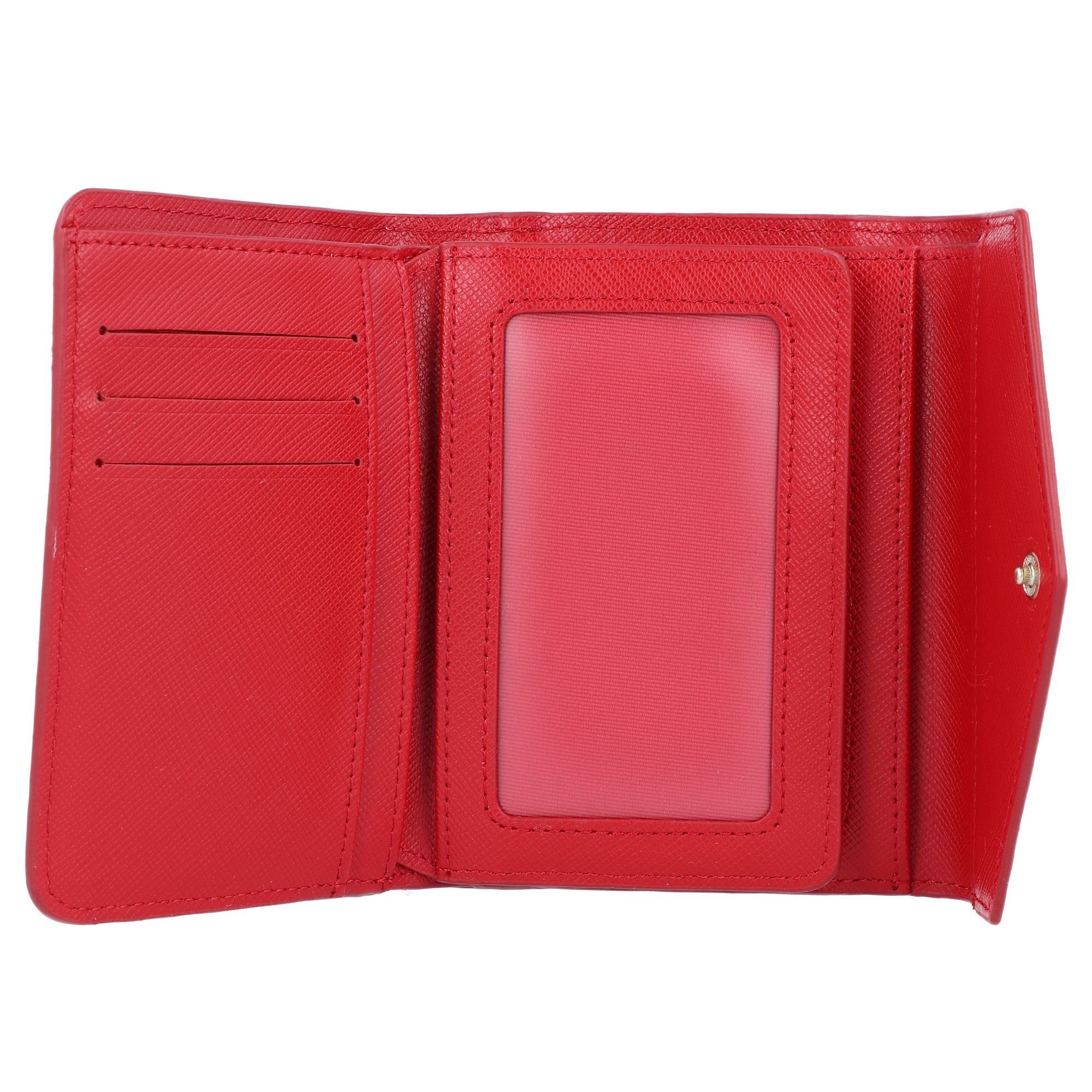 LANCASTER Geldbörse Saffiano Signature, Leder rouge