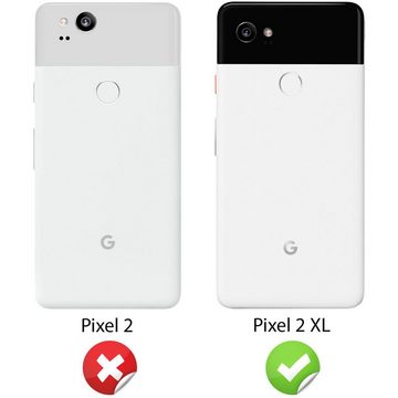 Nalia Smartphone-Hülle Google Pixel 2 XL, Carbon Look Silikon Hülle / Matt Schwarz / Rutschfest / Karbon Optik