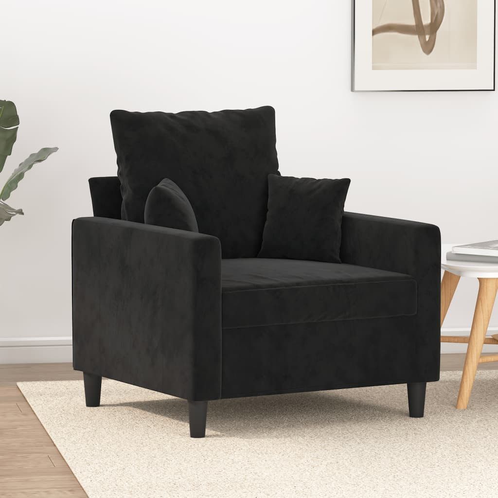 vidaXL Sofa vidaXL Sessel Schwarz 60 cm Samt, Couch