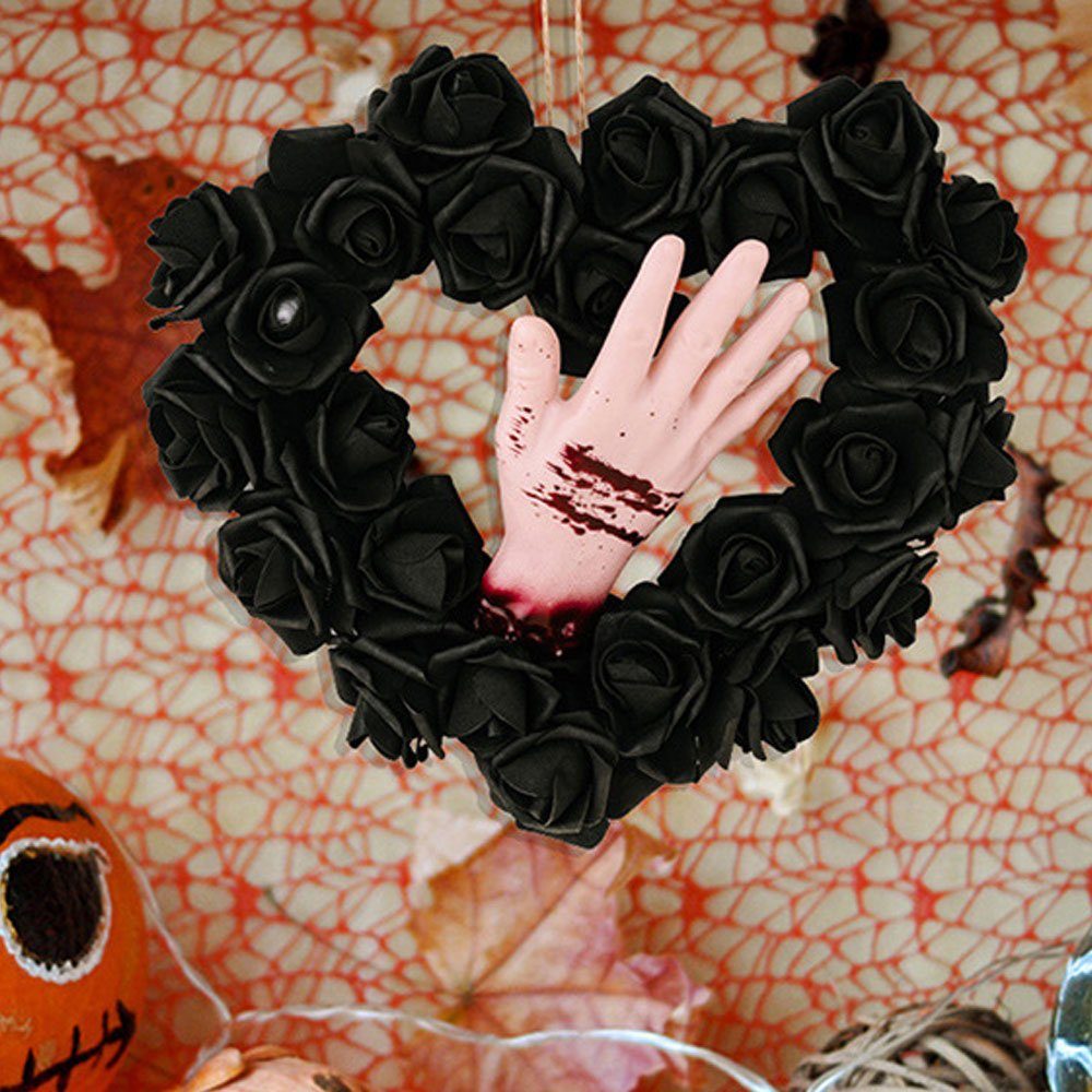 Kunstkranz Halloween-Kranz beängstigend-Dekorations, für Türdekoration, Girlande festliche Atmosphäre eine AUzzO~ Partyrequisiten